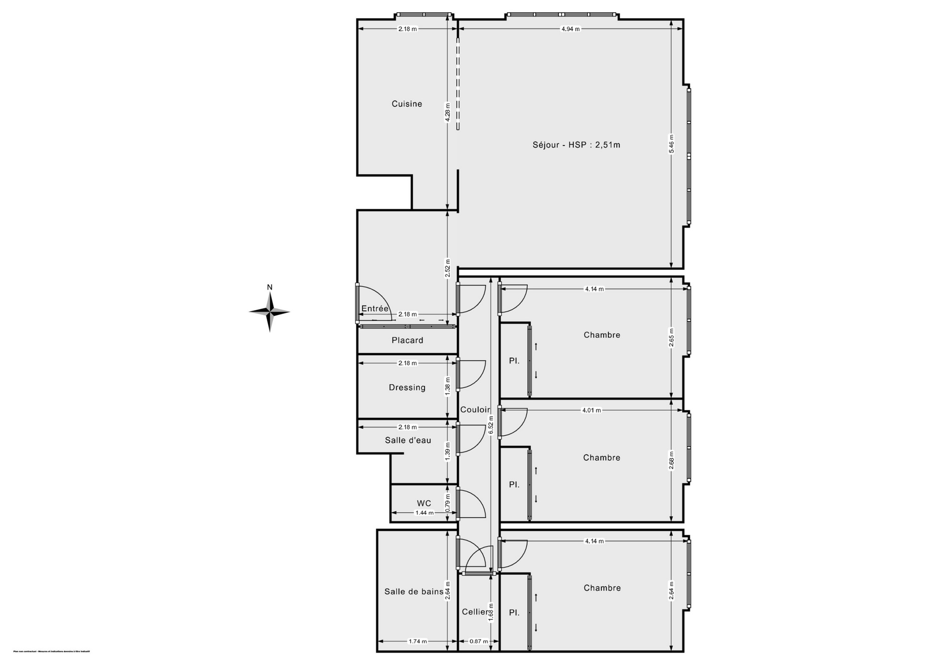 Plan 2D - Appartement 90.34 Paris