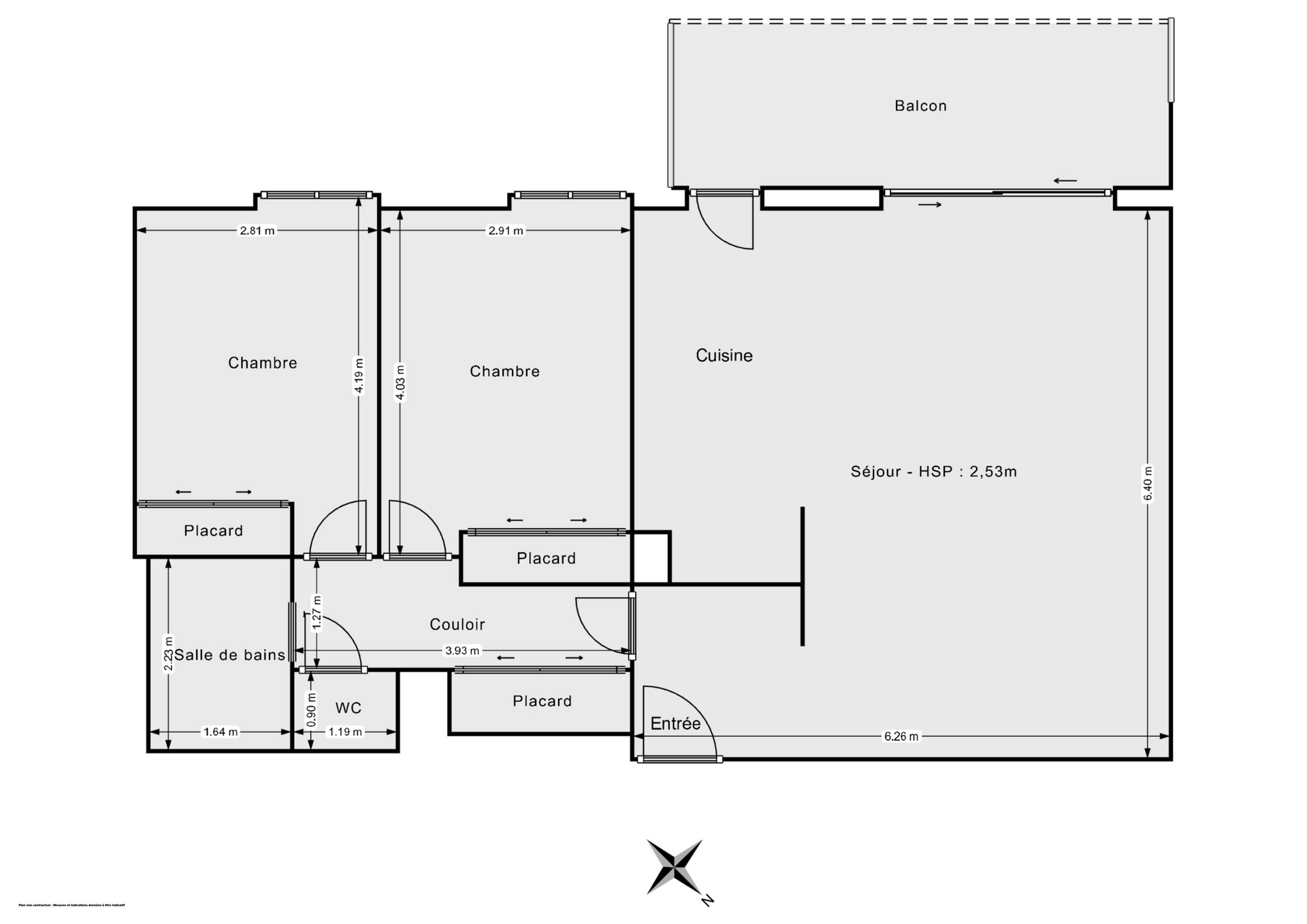 Plan 2D - Appartement 71.12 Boulogne-Billancourt