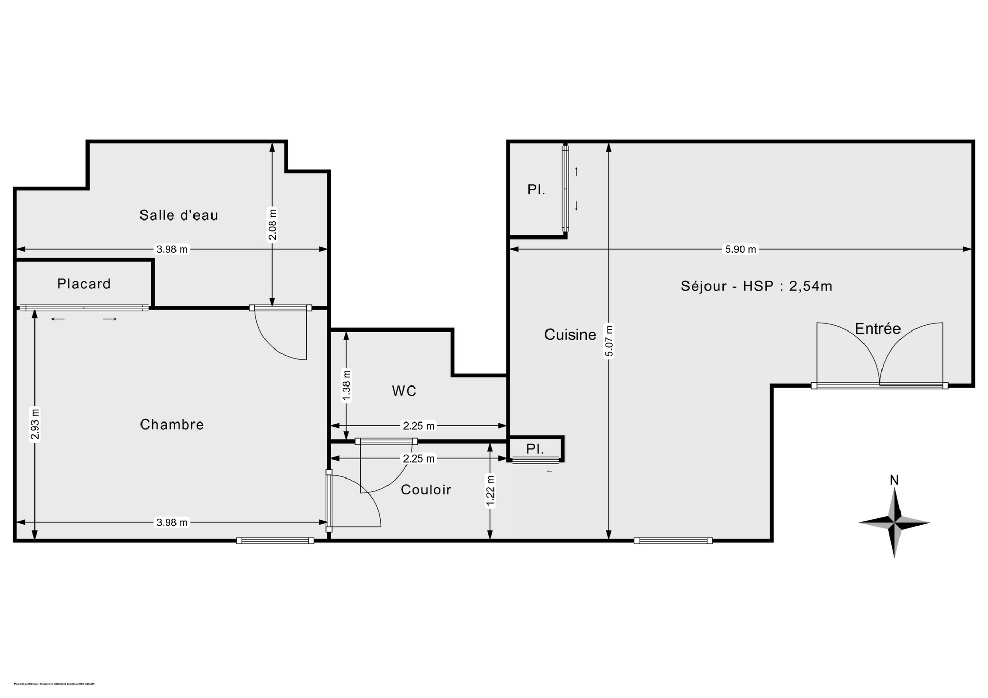 Plan 2D - Appartement 44.43 Nantes
