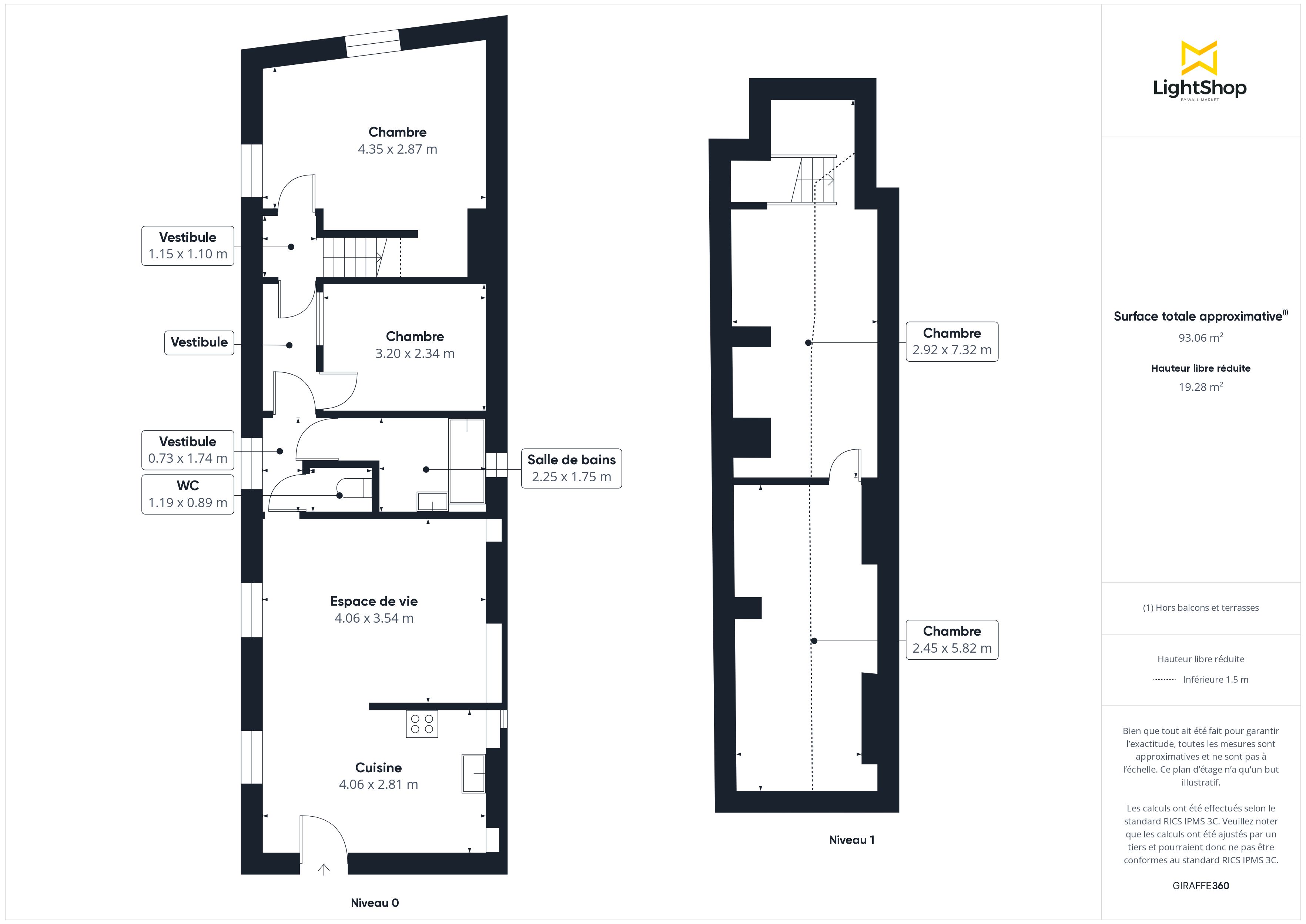 Plan 2D - Appartement 63.92 Cachan
