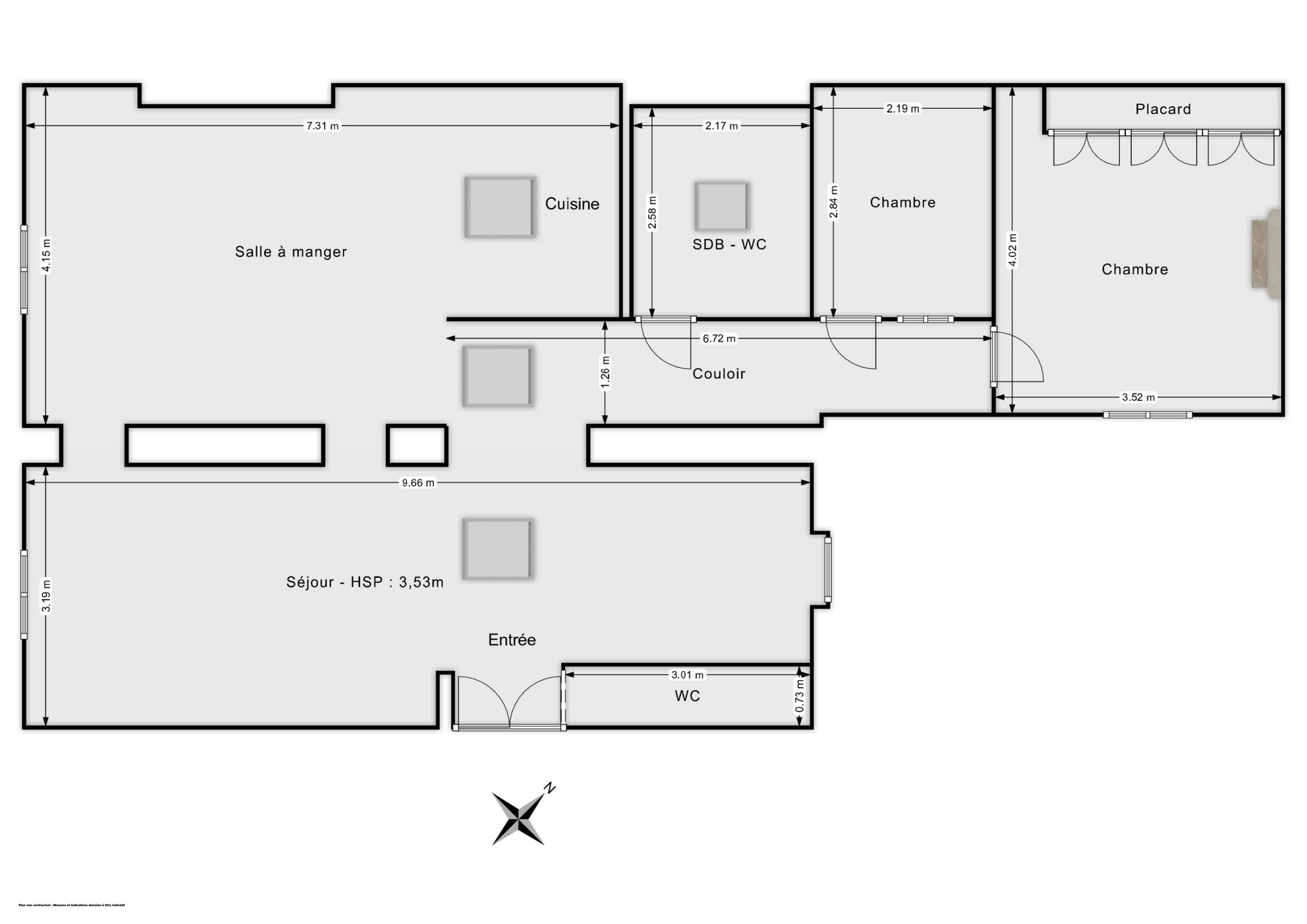 Plan 2D - Appartement 87.4 Paris