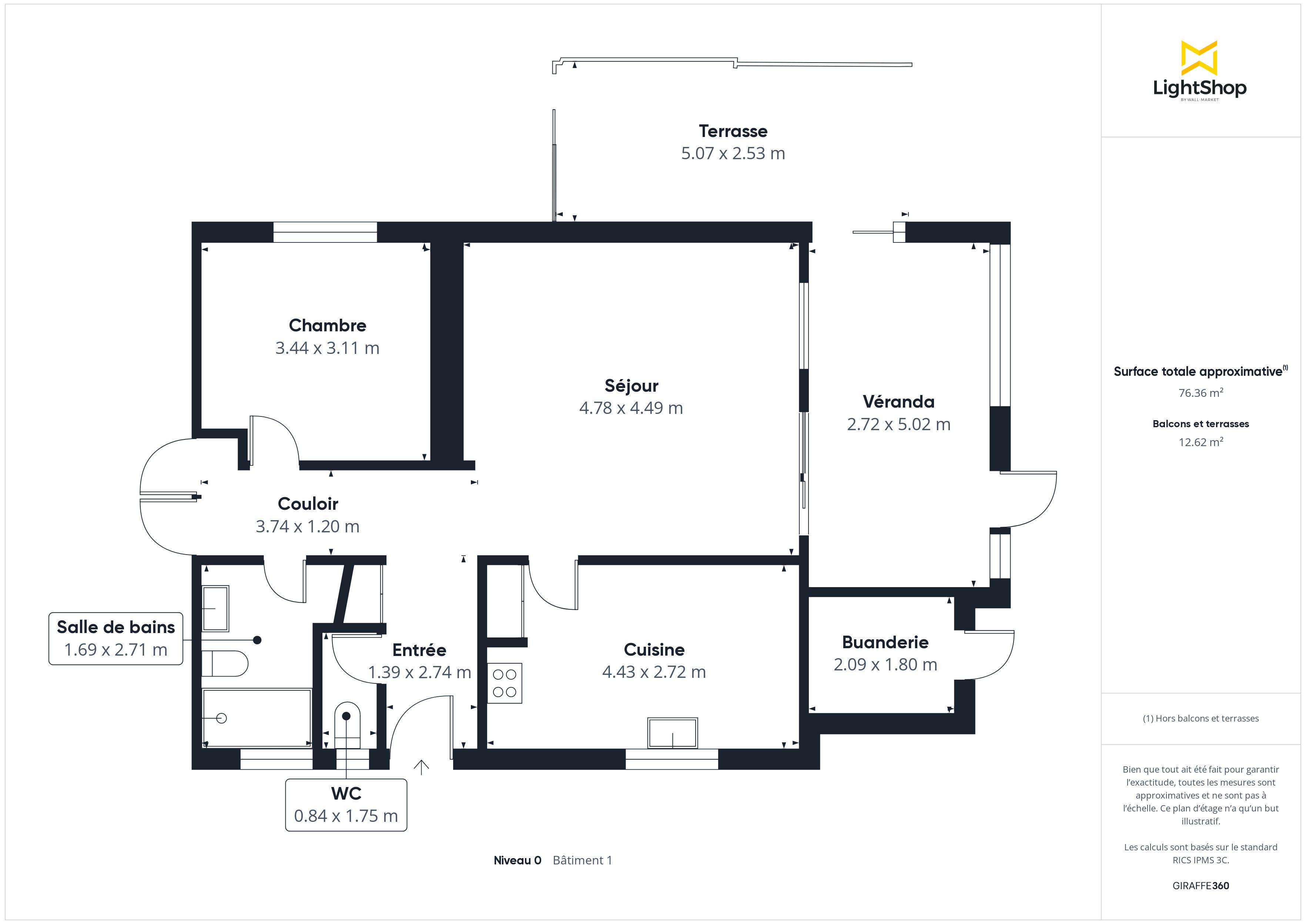 Plan 2D - Maison 74.0 Eysines
