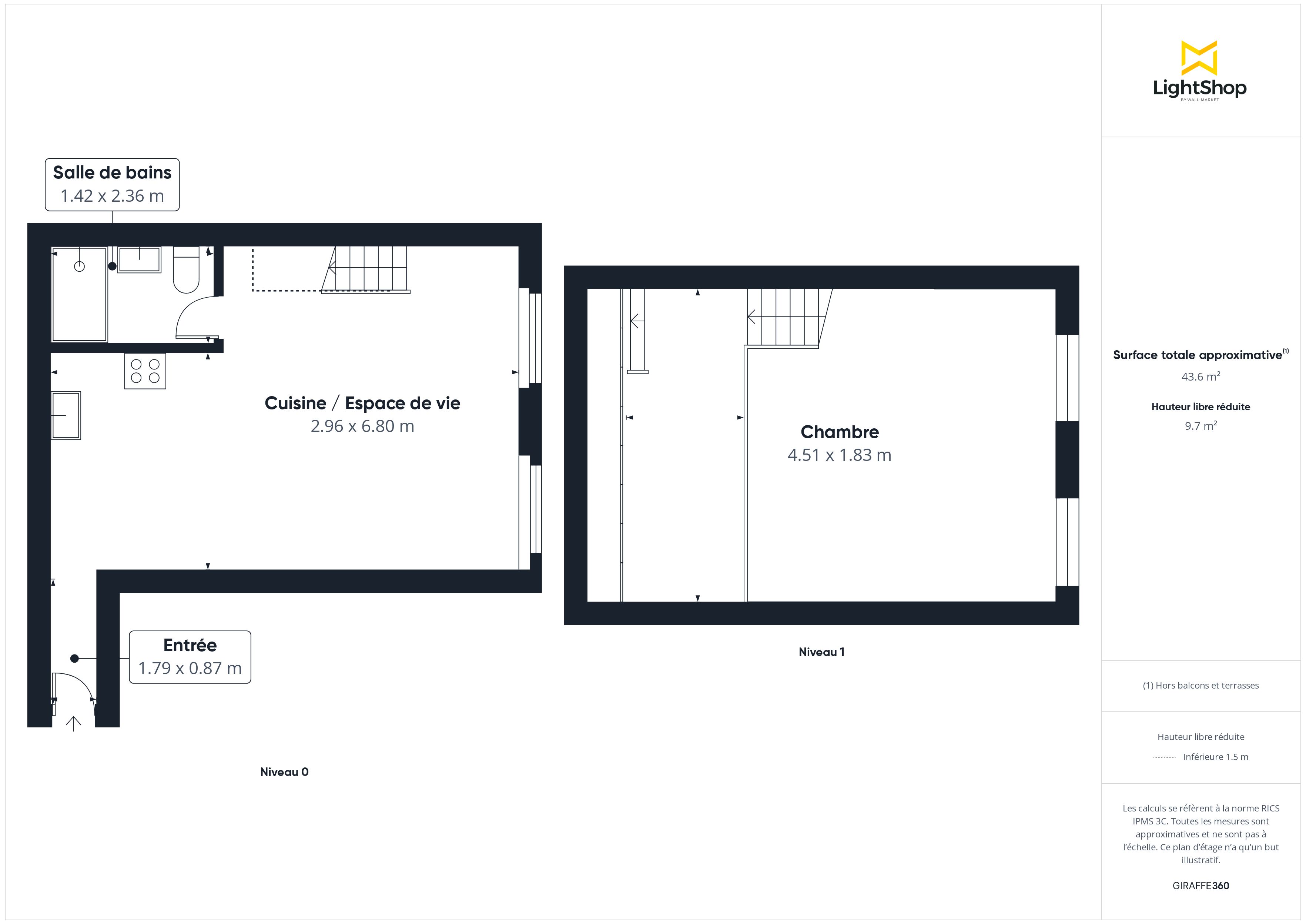Plan 2D - Appartement 34.0 Paris