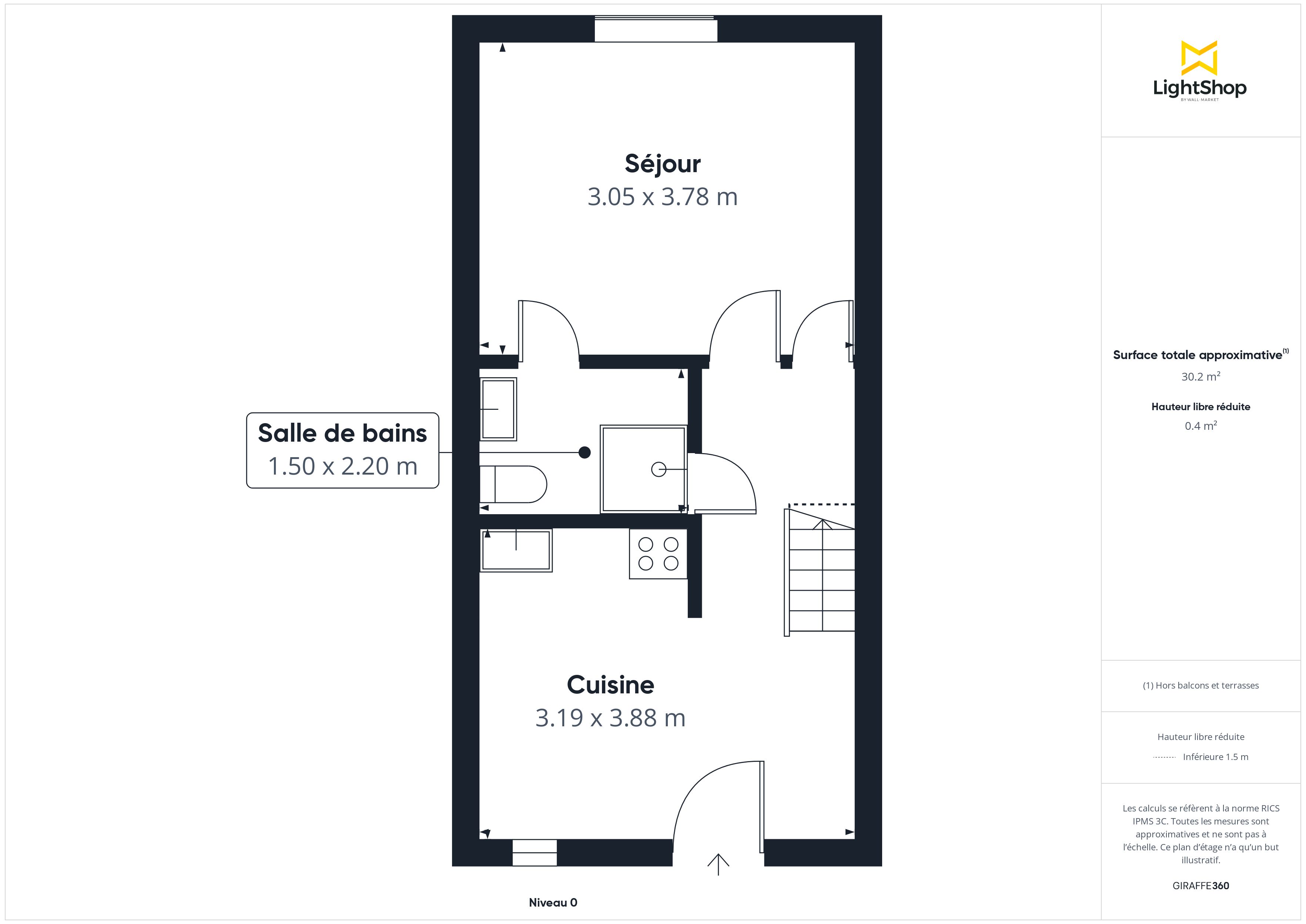 Plan 2D - Appartement 33.28 Nantes