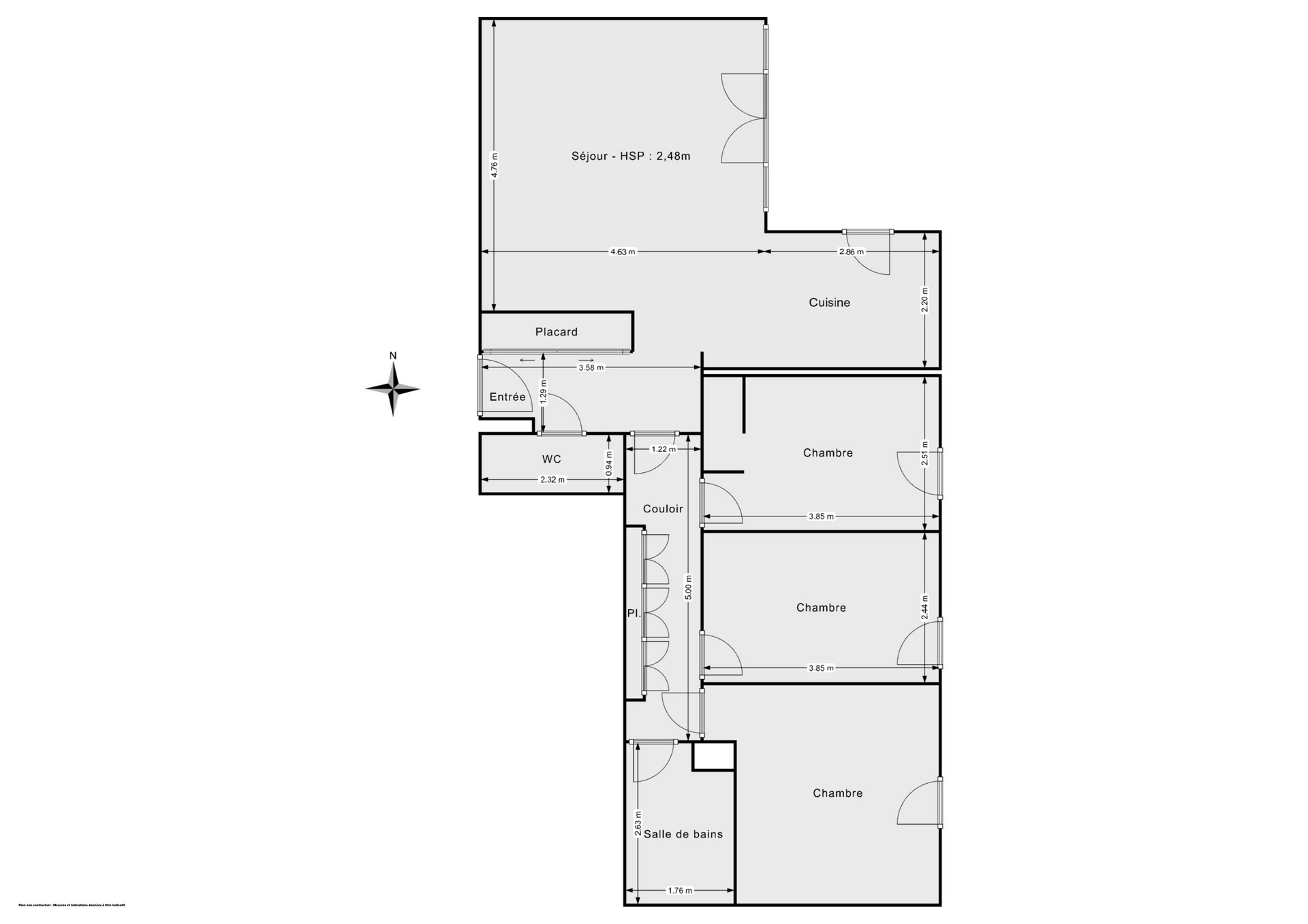 Plan 2D - Appartement 78.0 Pantin