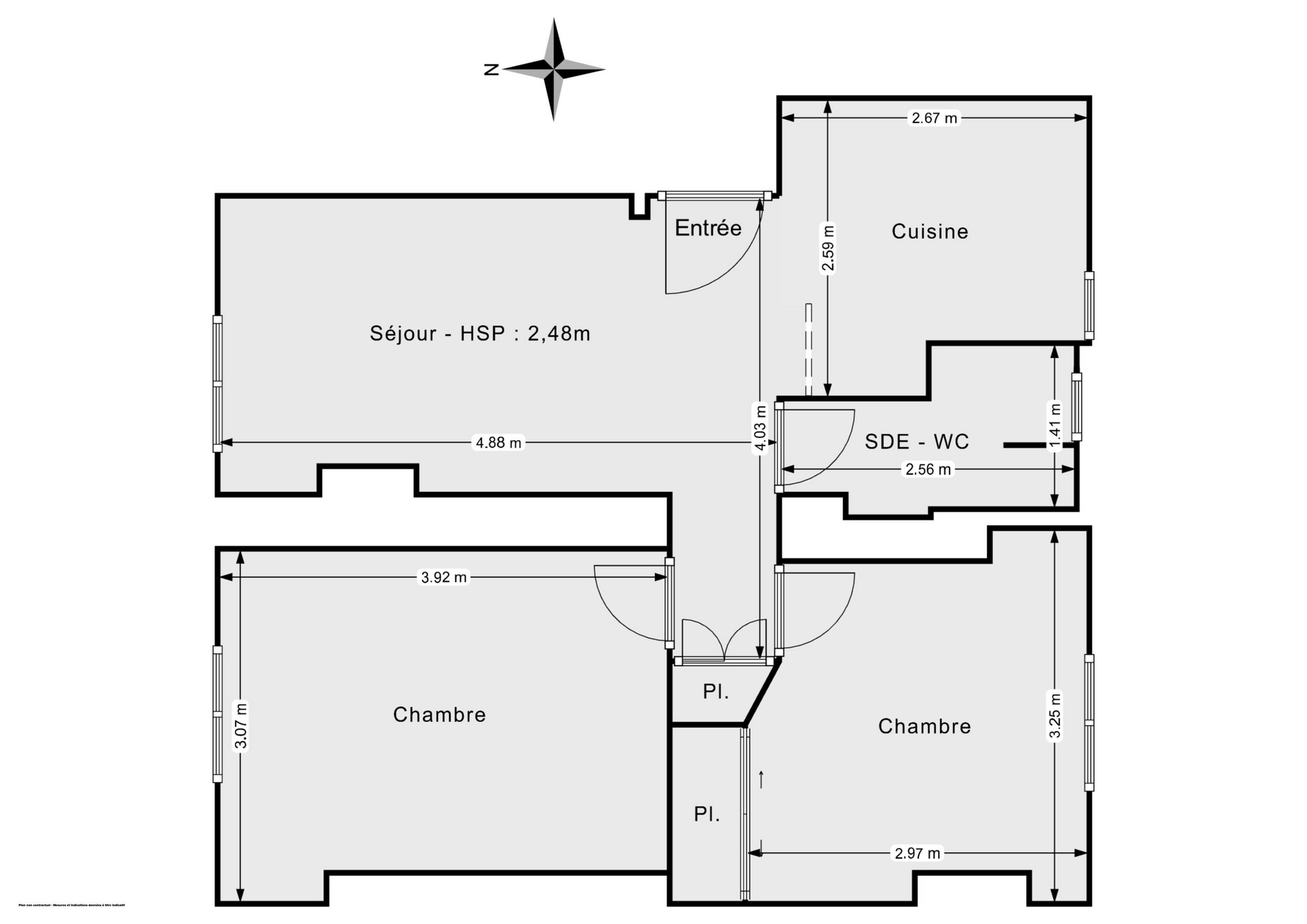 Plan 2D - Appartement 38.0 Paris