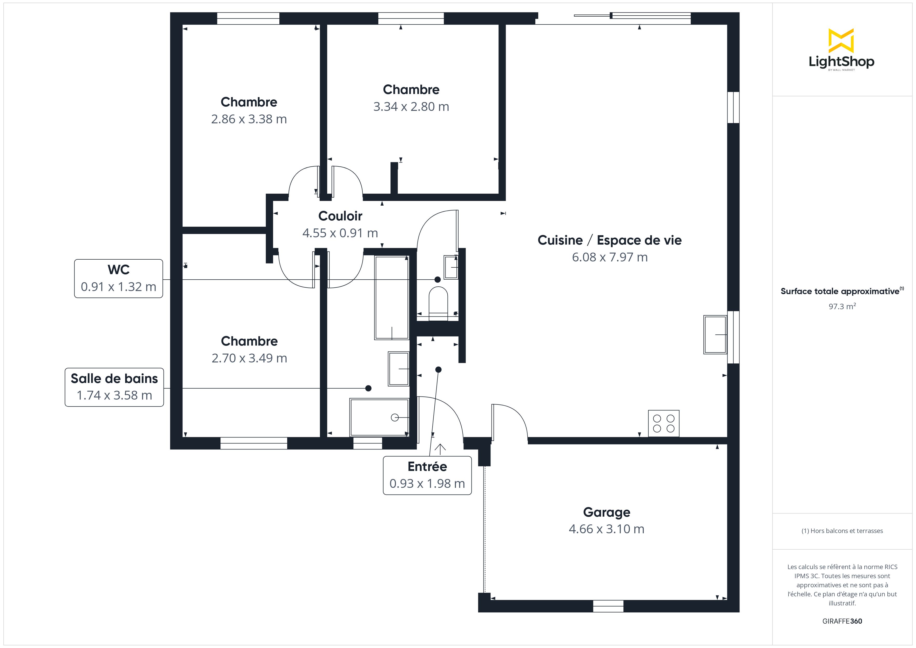 Plan 2D - Maison 83.0 Sainte-Luce-sur-Loire