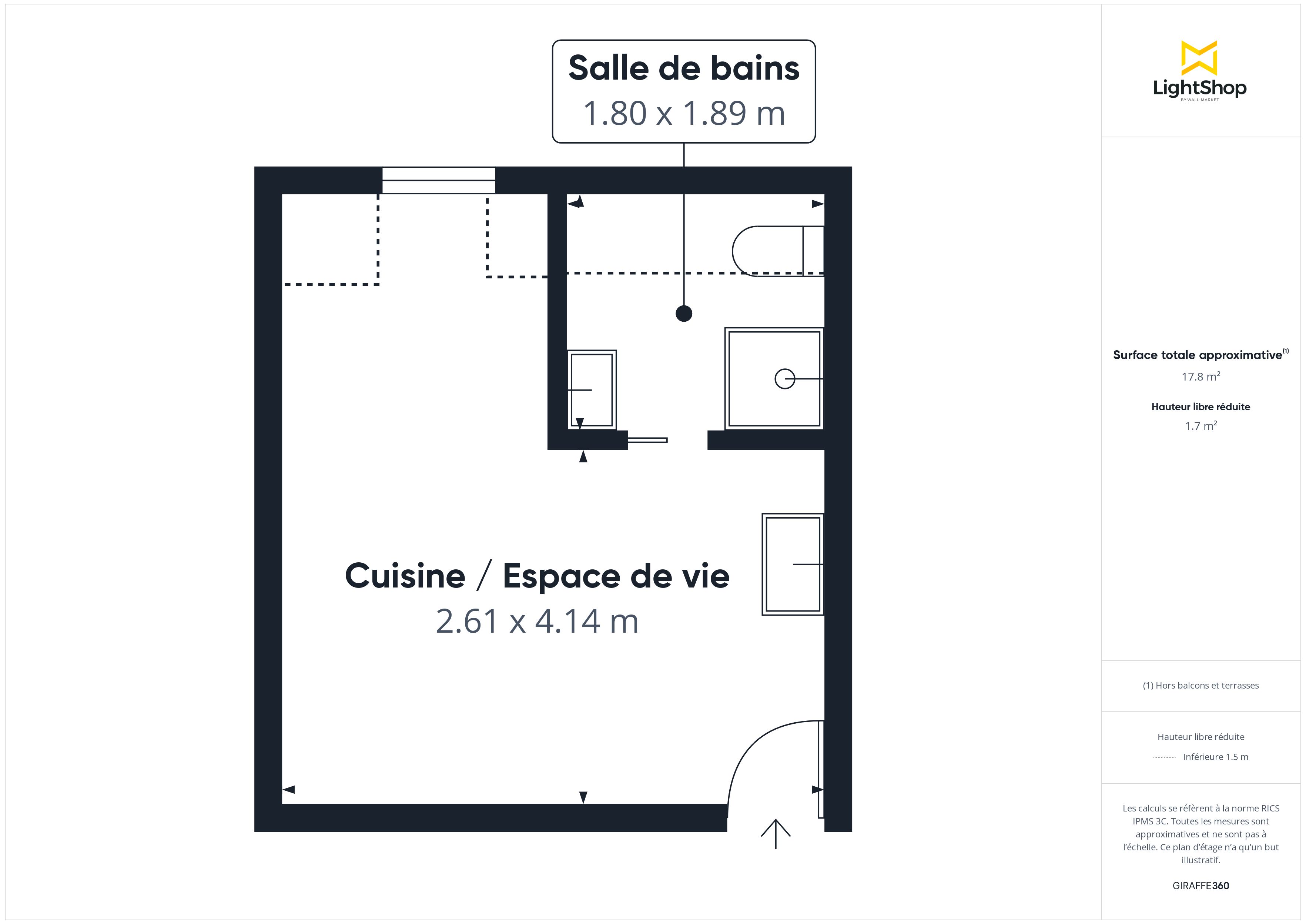 Plan 2D - Appartement 15.4 Paris