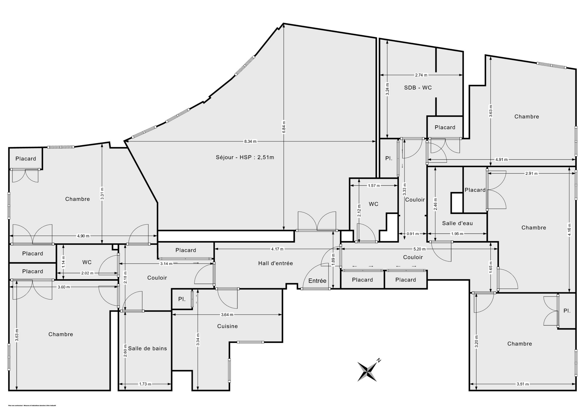 Plan 2D - Appartement 157.3 Paris