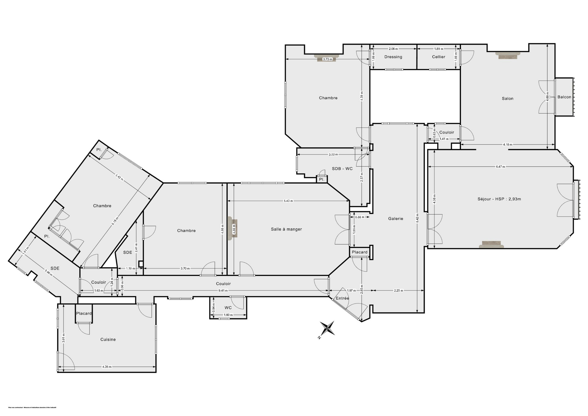 Plan 2D - Appartement 190.0 Paris
