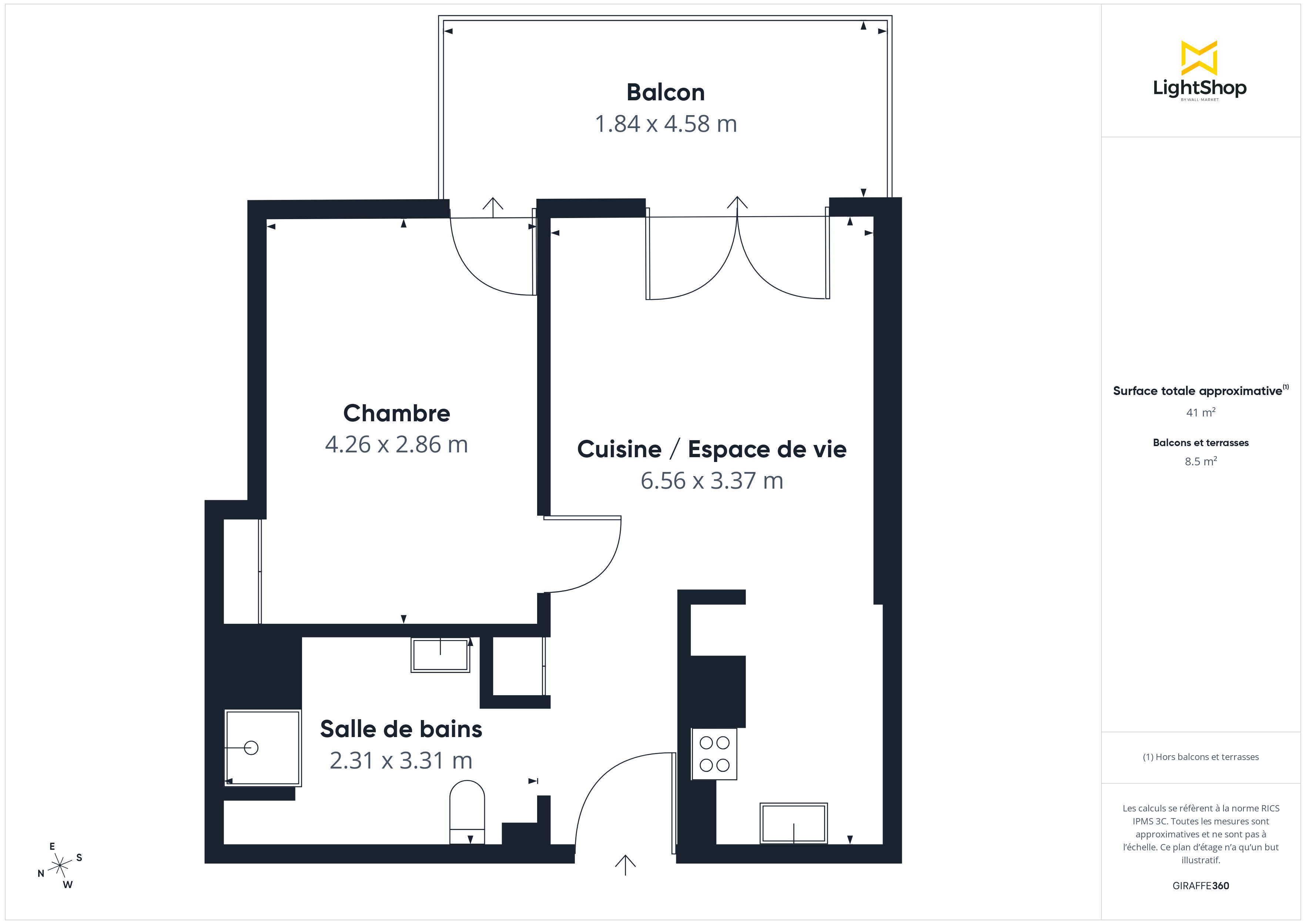 Plan 2D - Appartement 42.0 Eysines