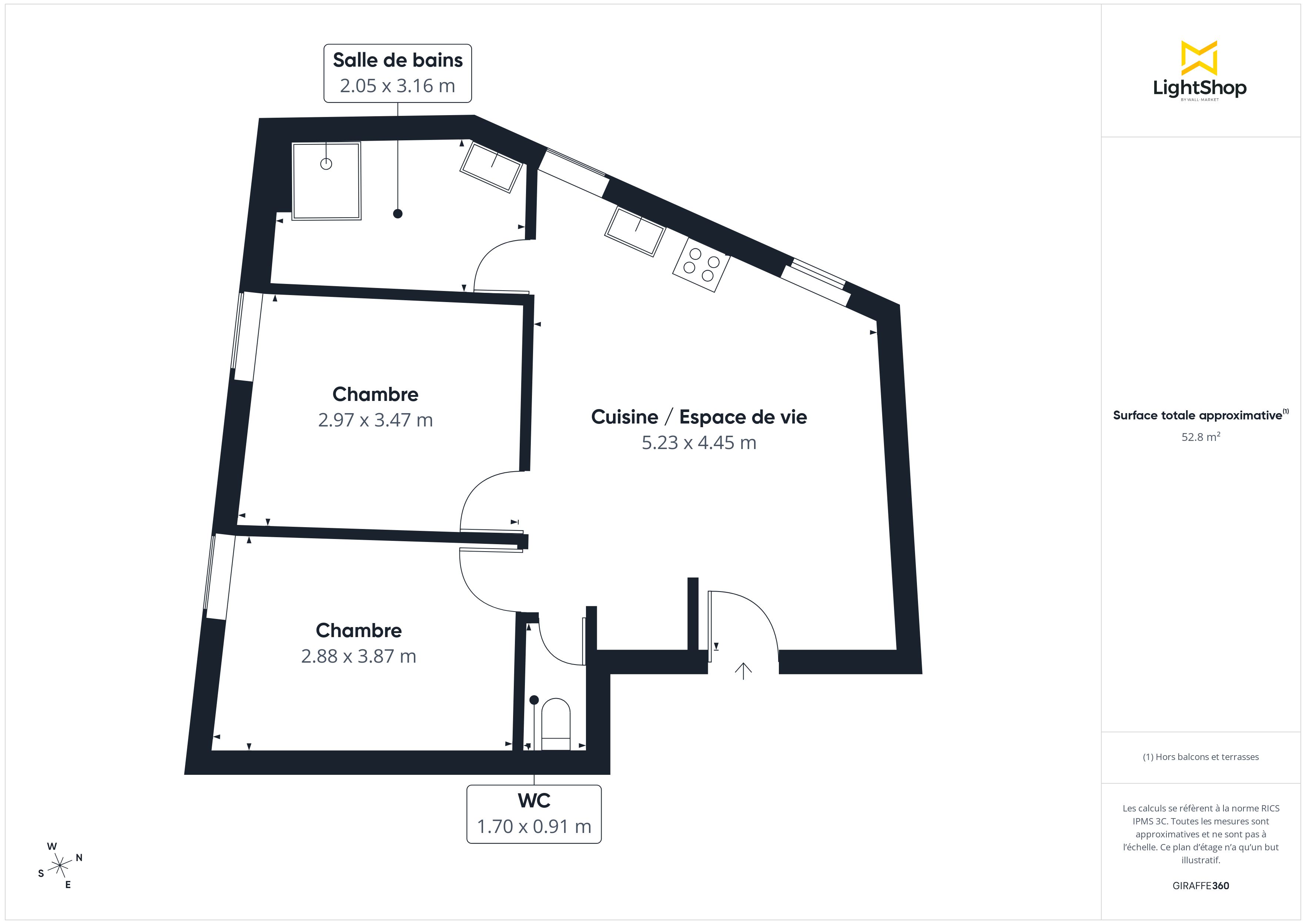Plan 2D - Appartement 52.04 Nantes