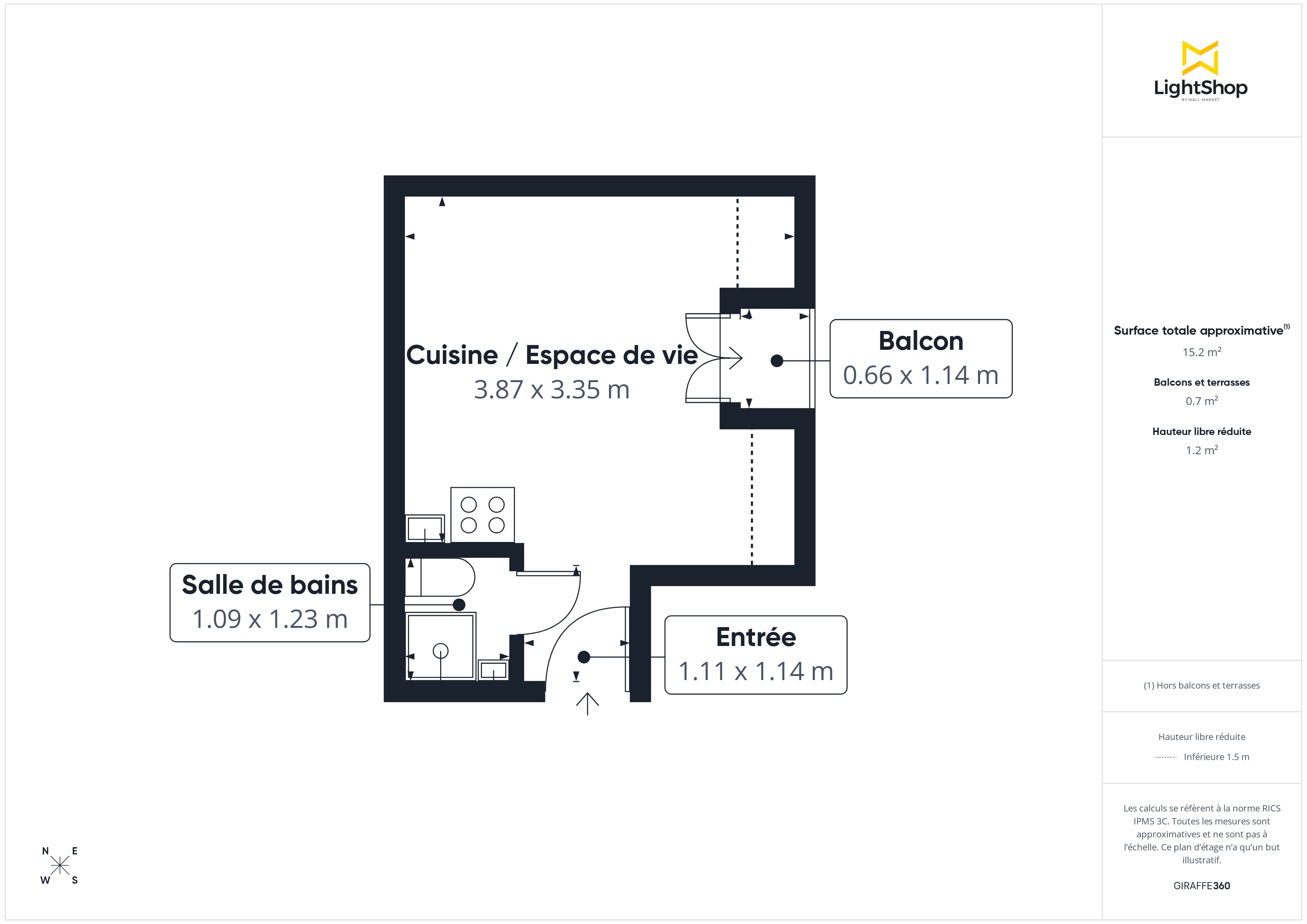 Plan 2D - Appartement 14.2 Paris