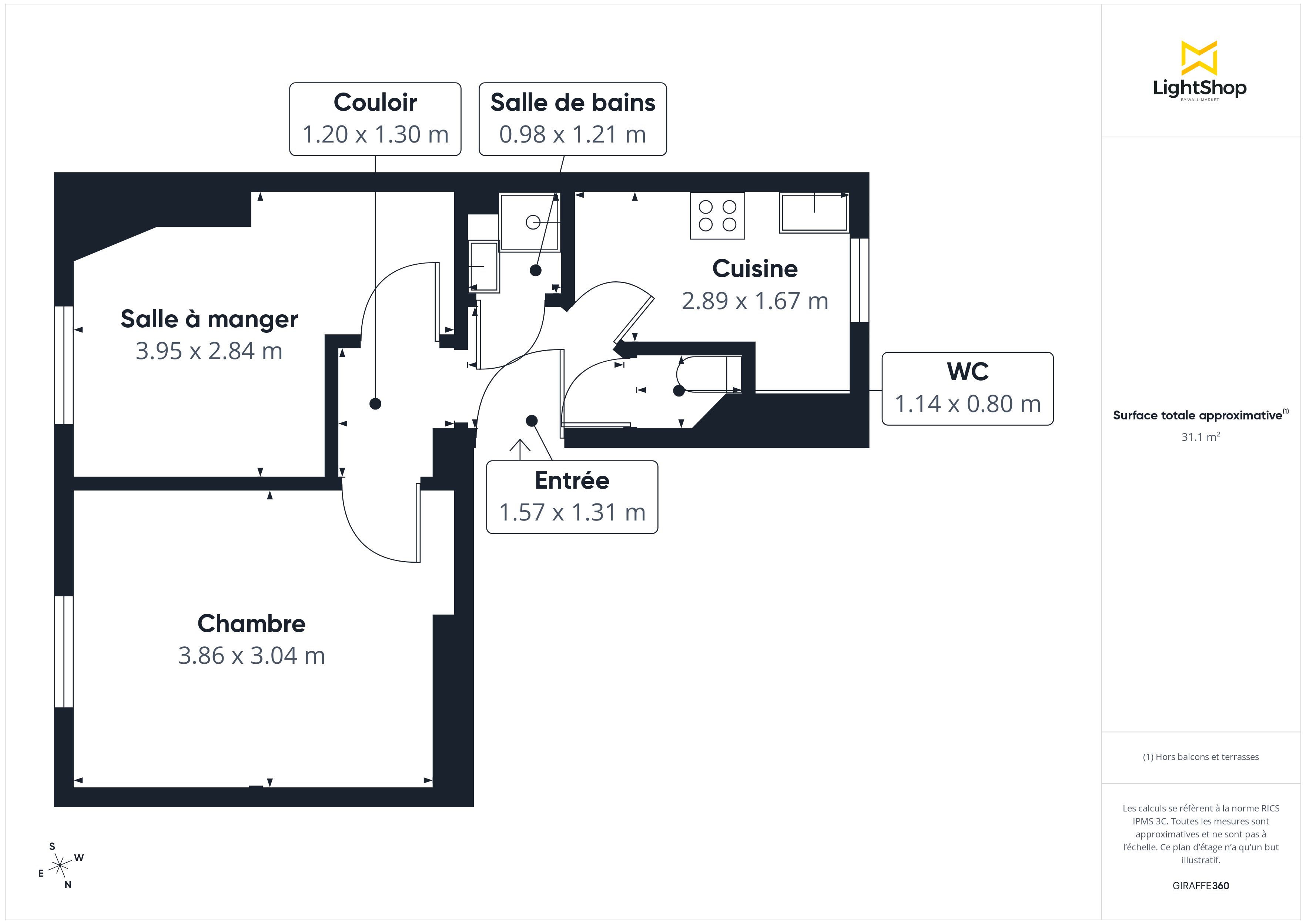 Plan 2D - Appartement 32.1 Paris