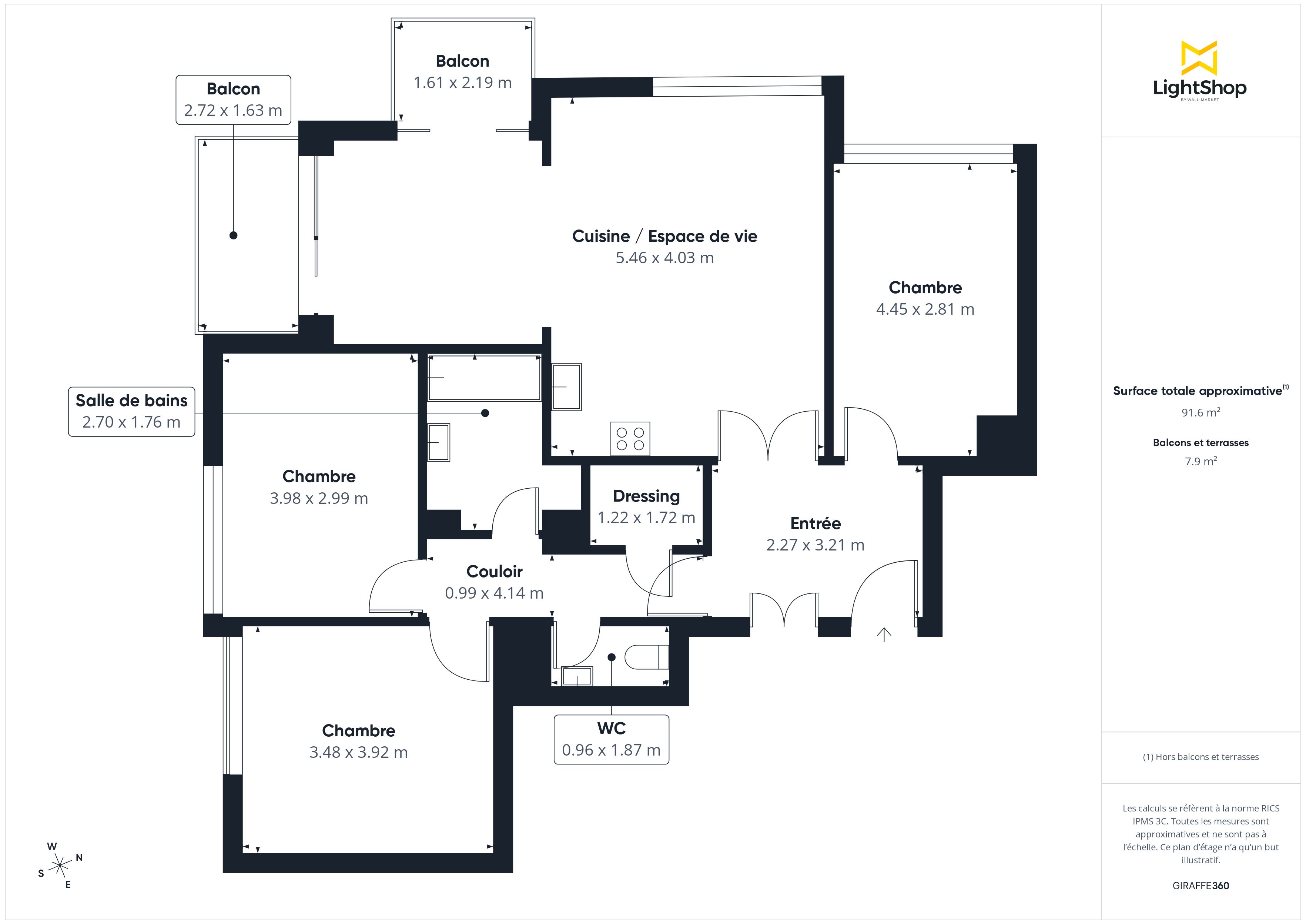 Plan 2D - Appartement 93.5 Saint-Sébastien-sur-Loire