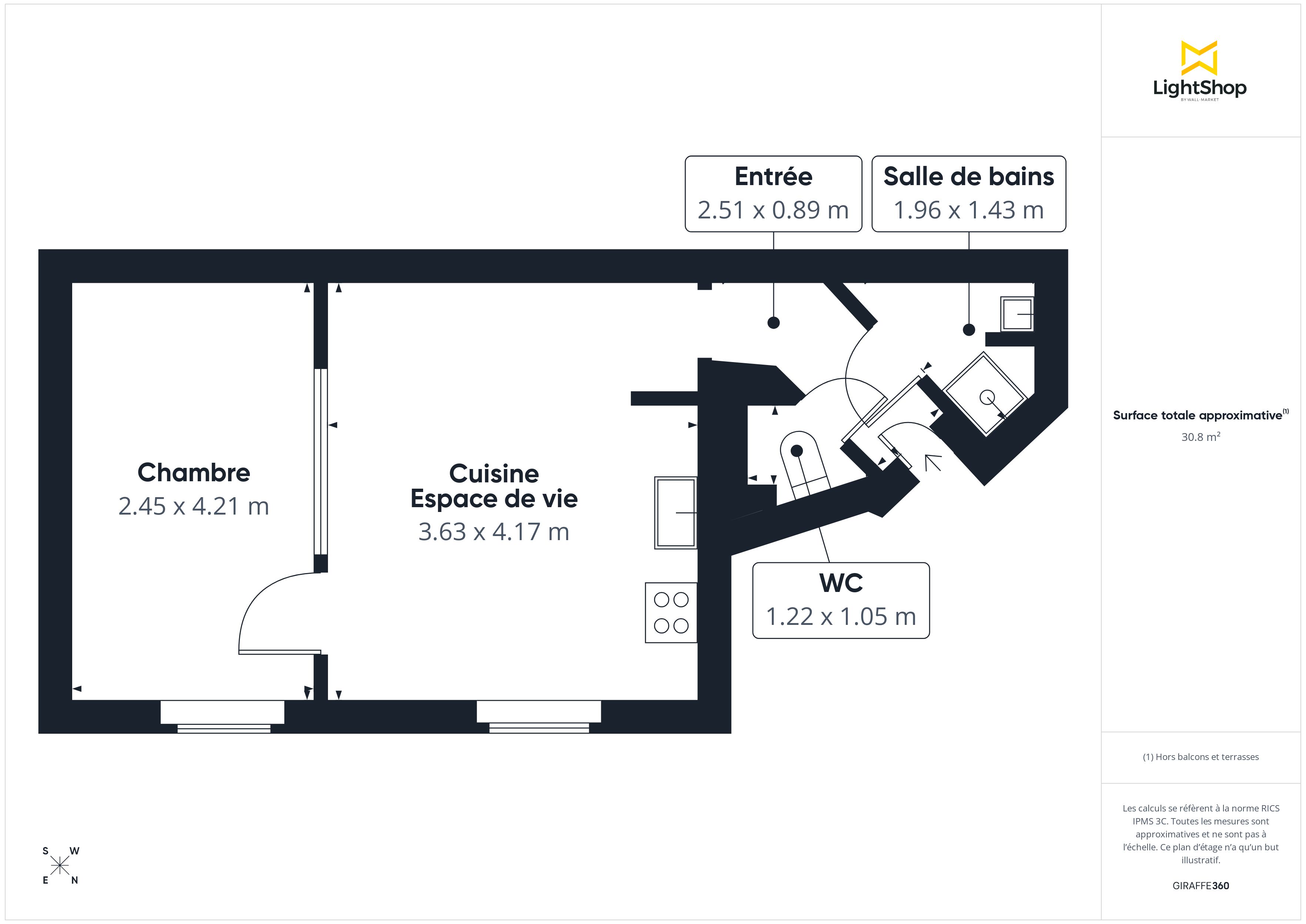 Plan 2D - Appartement 31.1 Paris