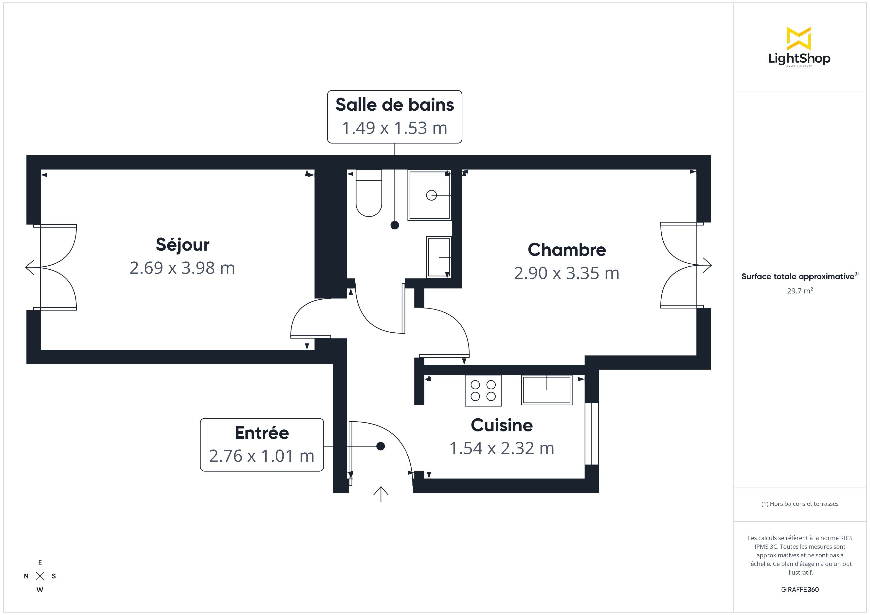 Plan 2D - Appartement 30.19 Paris