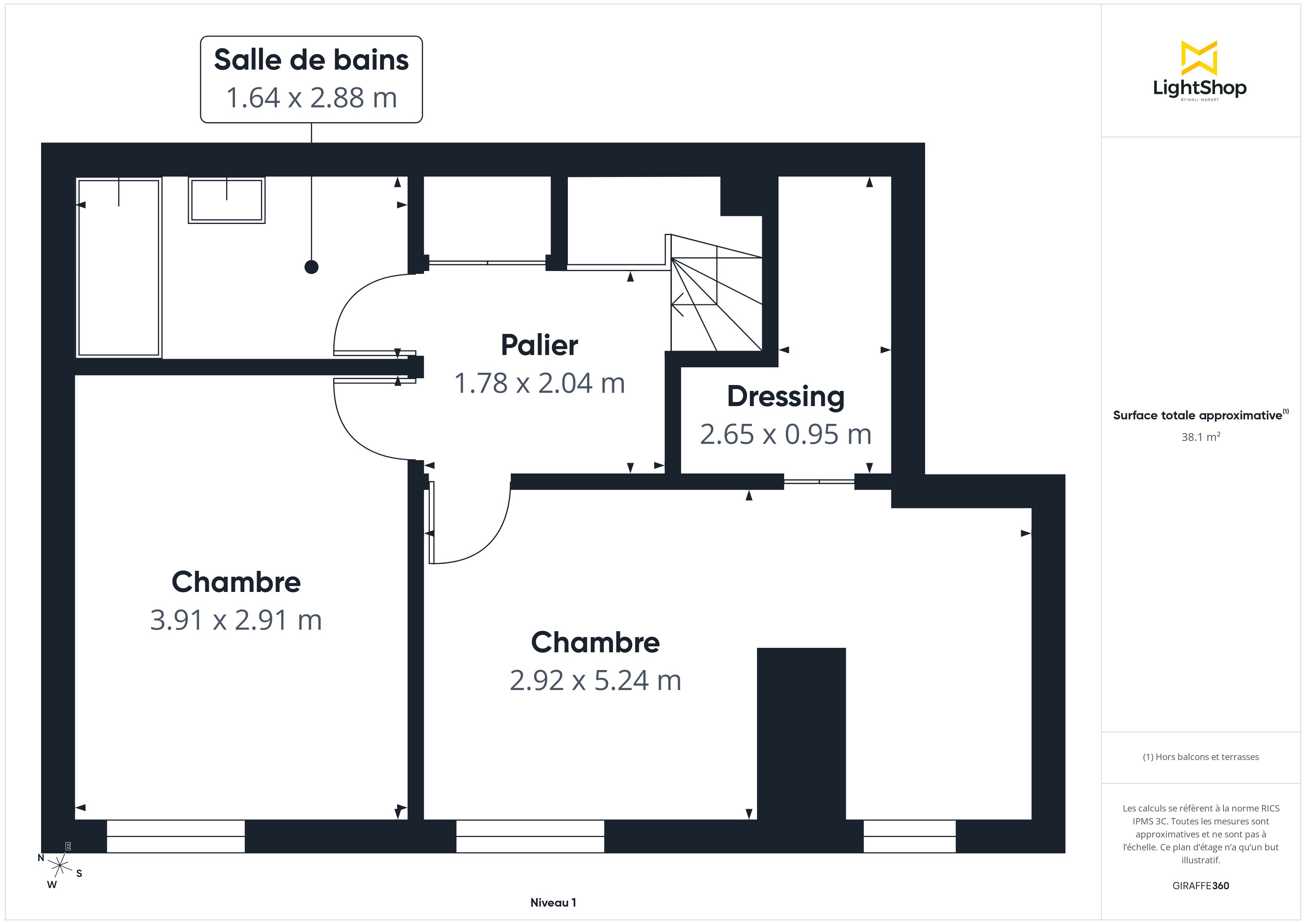 Plan 2D - Appartement 73.0 Ivry-sur-Seine