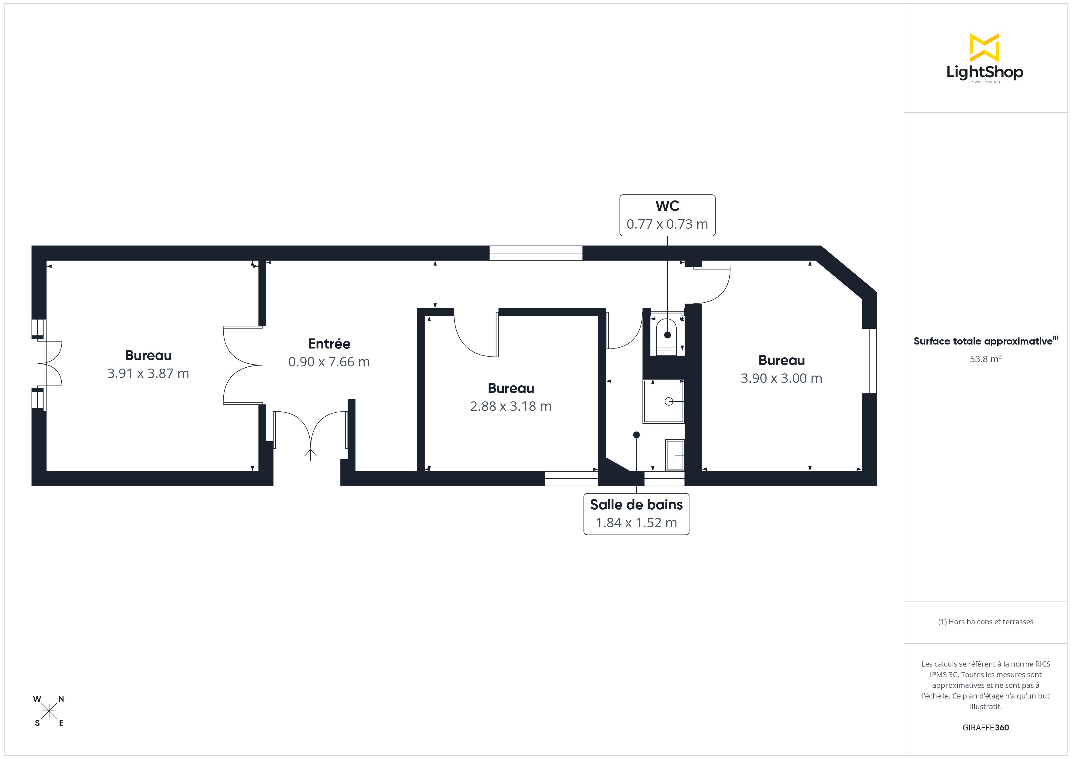 Plan 2D - Appartement 55.0 Enghien-les-Bains