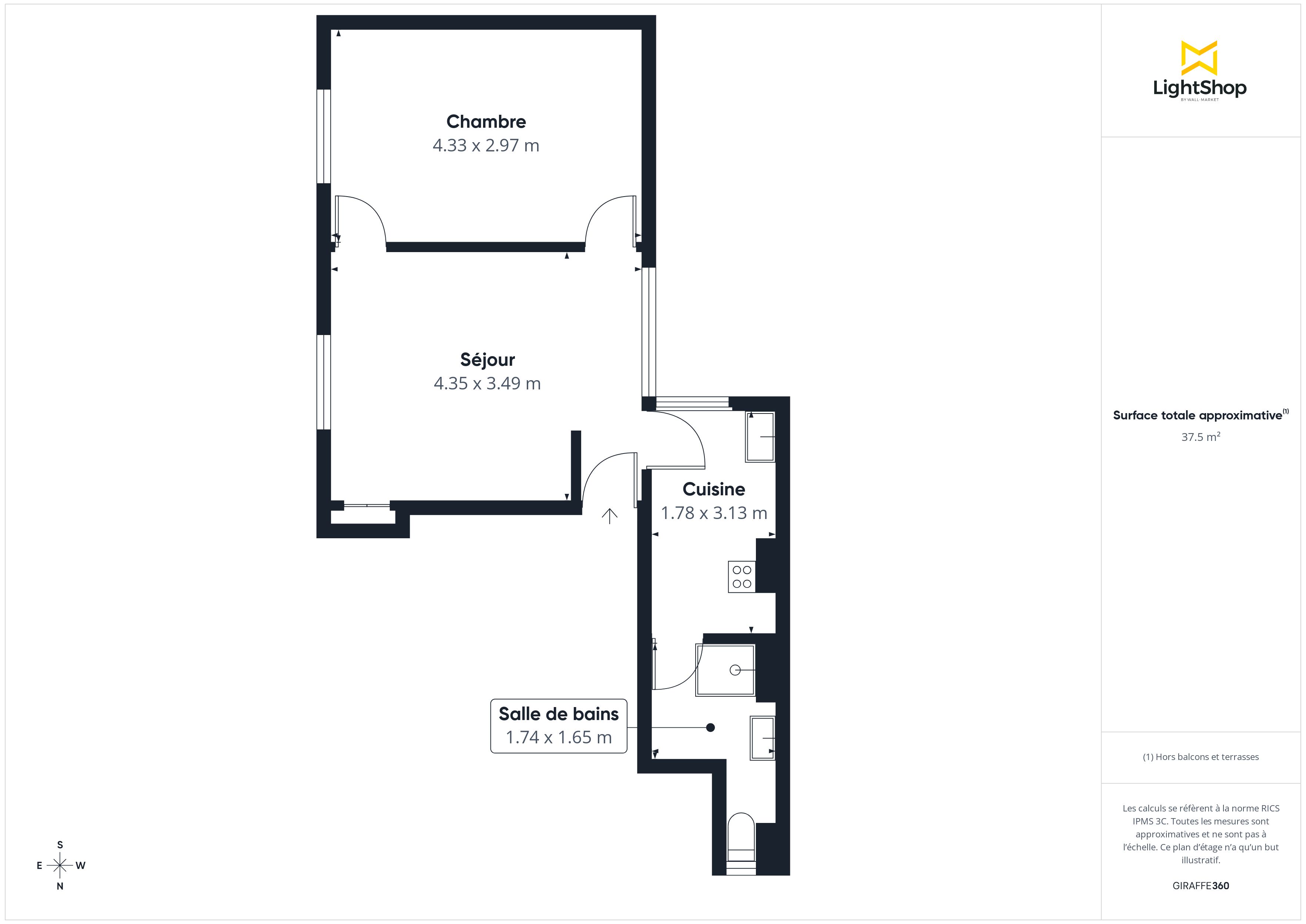 Plan 2D - Appartement 38.24 Paris