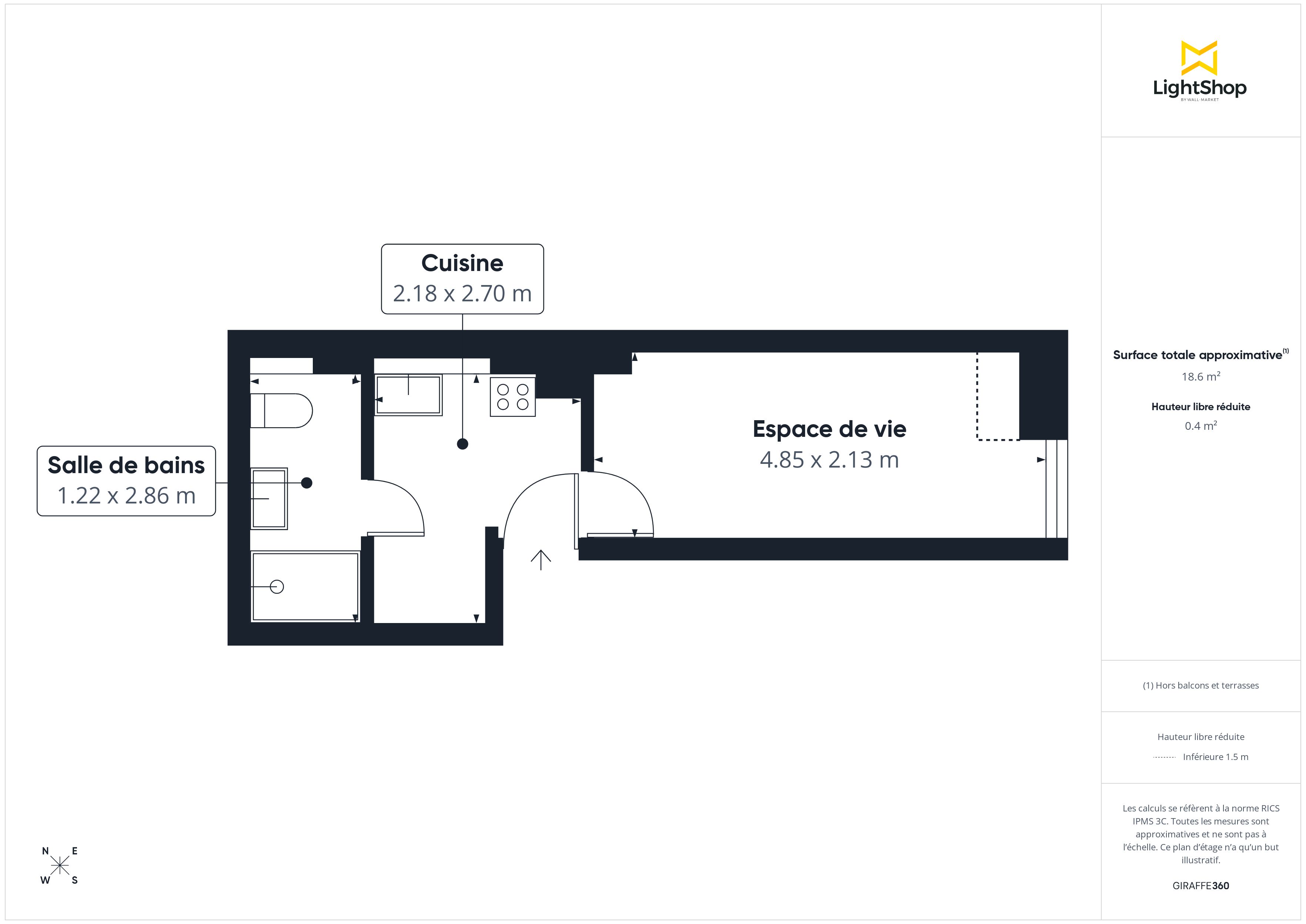 Plan 2D - Appartement 18.5 Paris