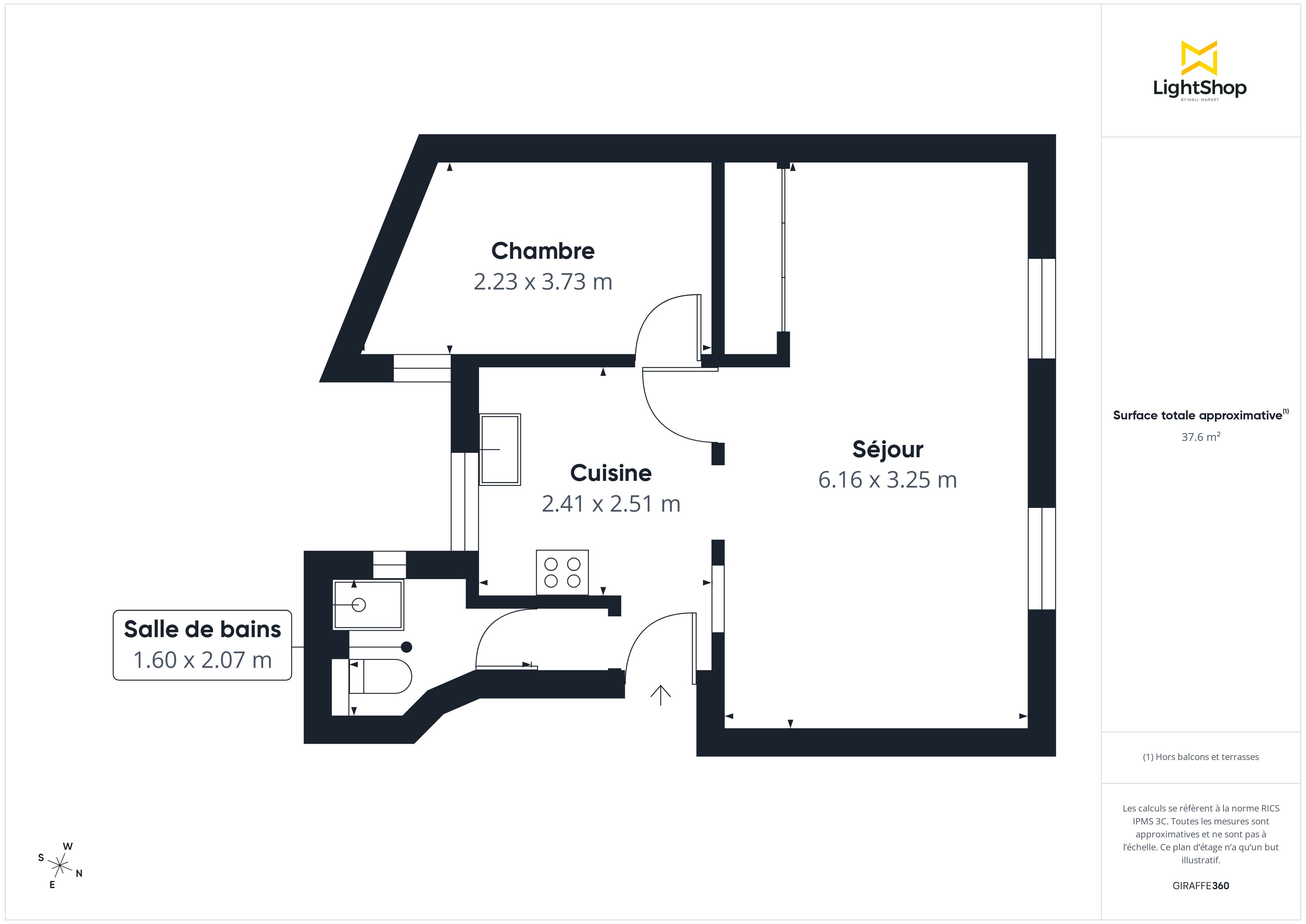 Plan 2D - Appartement 38.0 Paris
