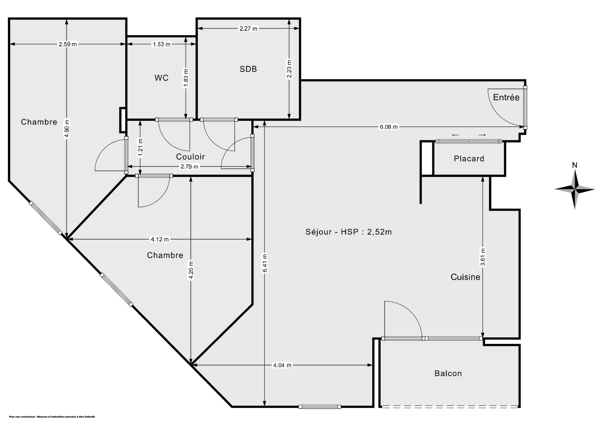 Plan 2D - Appartement 70.1 Villeurbanne