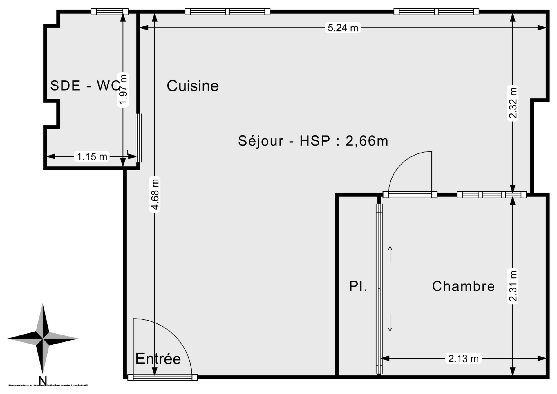 Plan 2D - Appartement 27.0 Paris