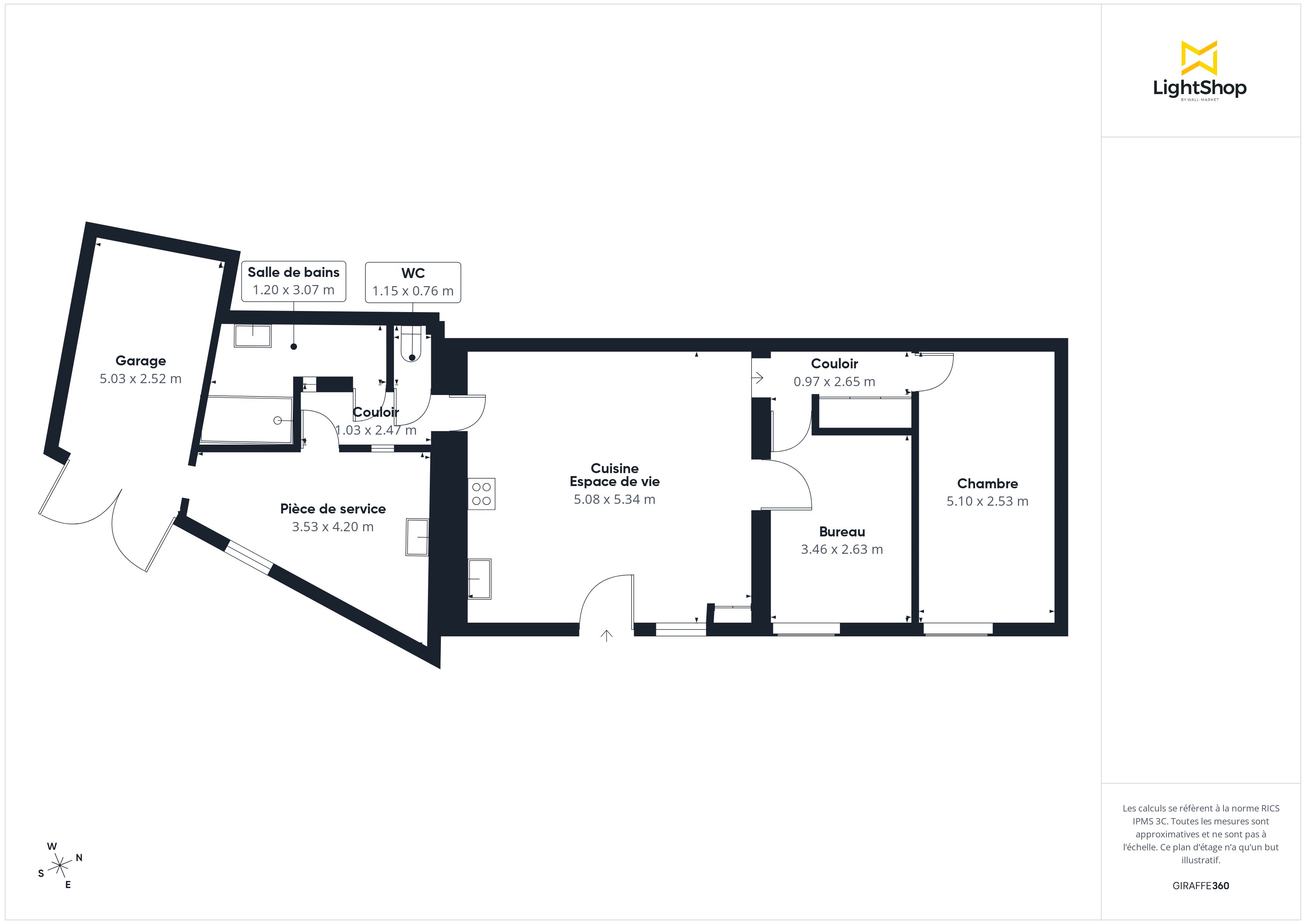Plan 2D - Maison 73.0 Bouguenais