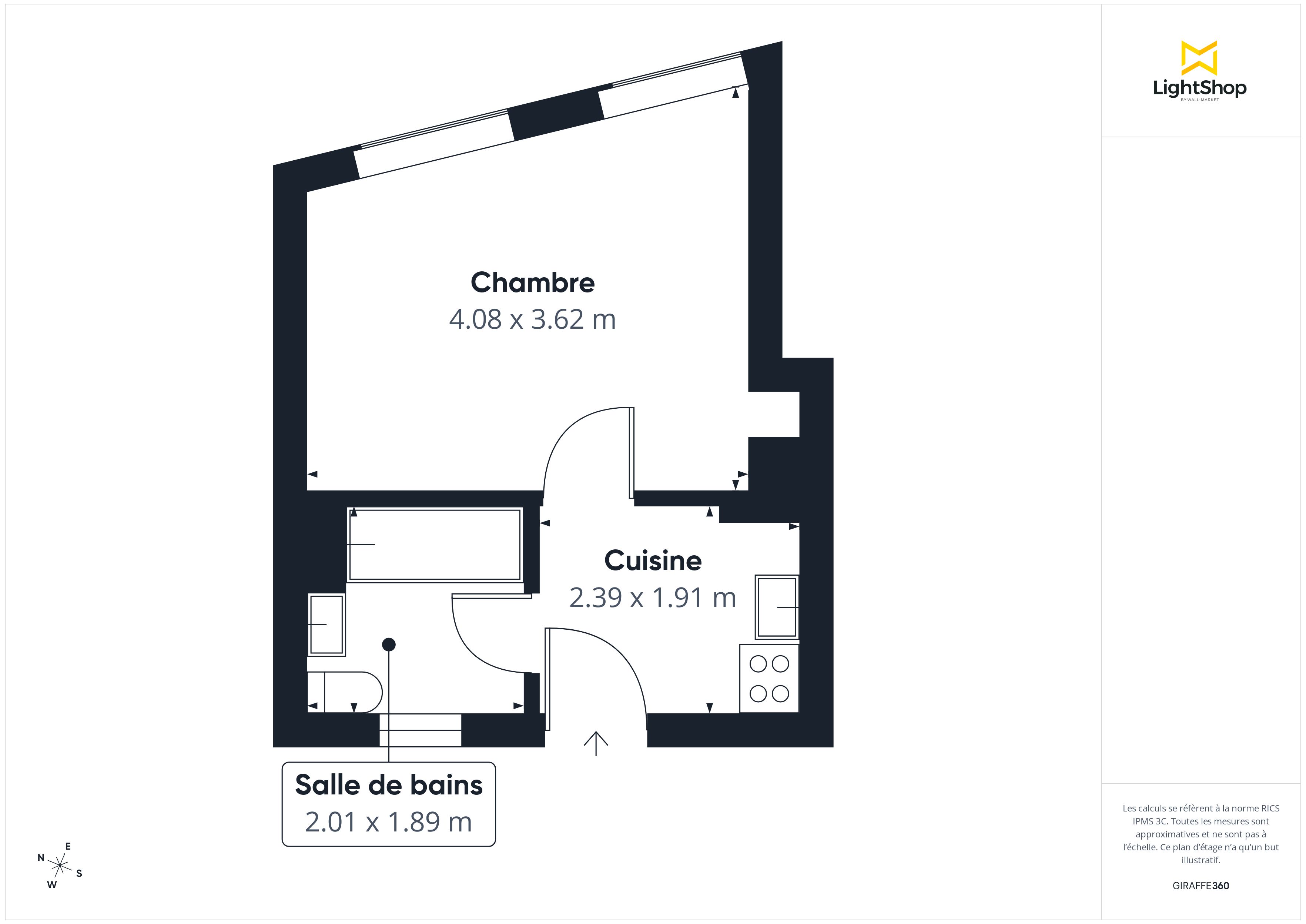Plan 2D - Appartement 21.2 Bordeaux