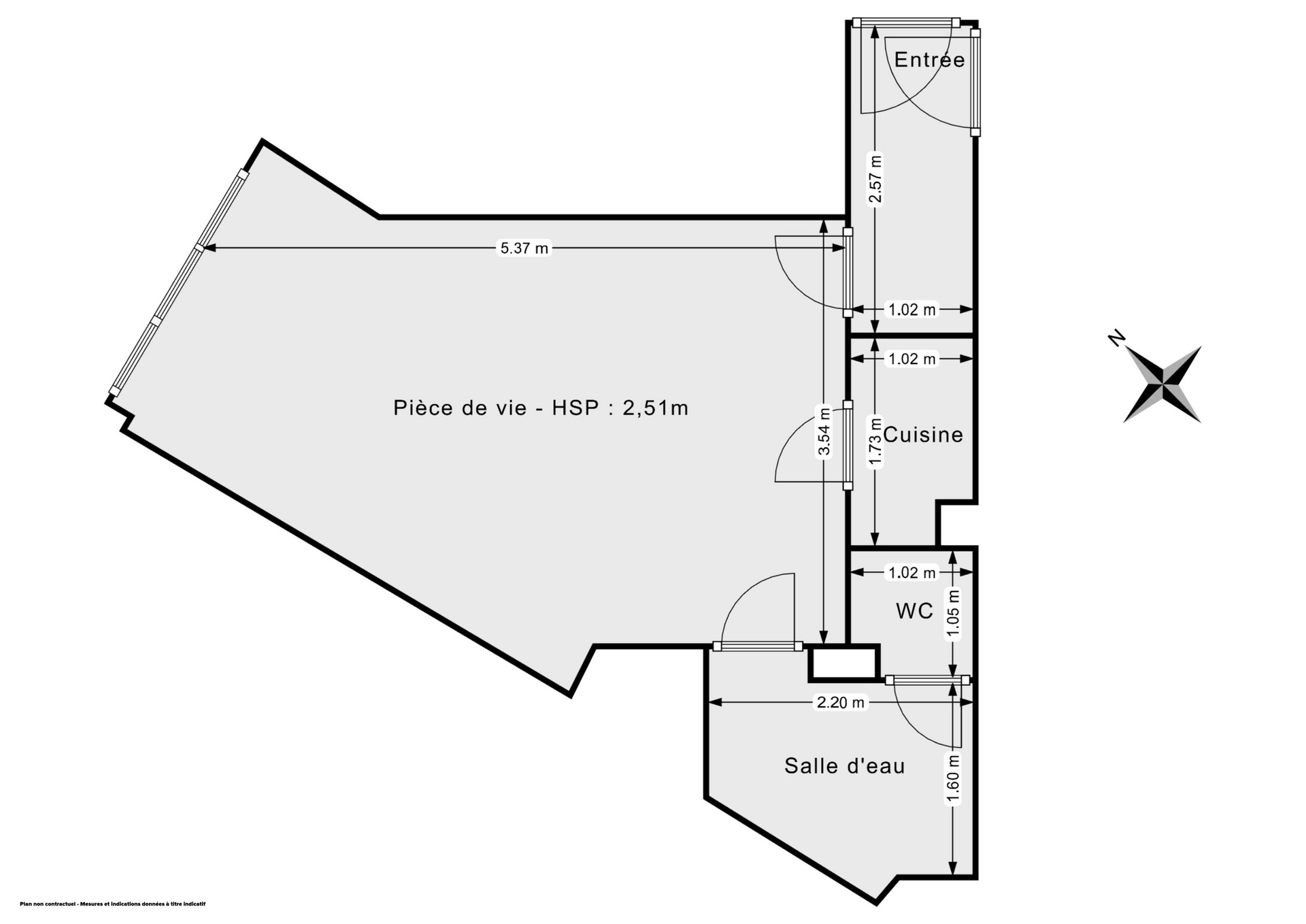 Plan 2D - Appartement 27.39 Paris