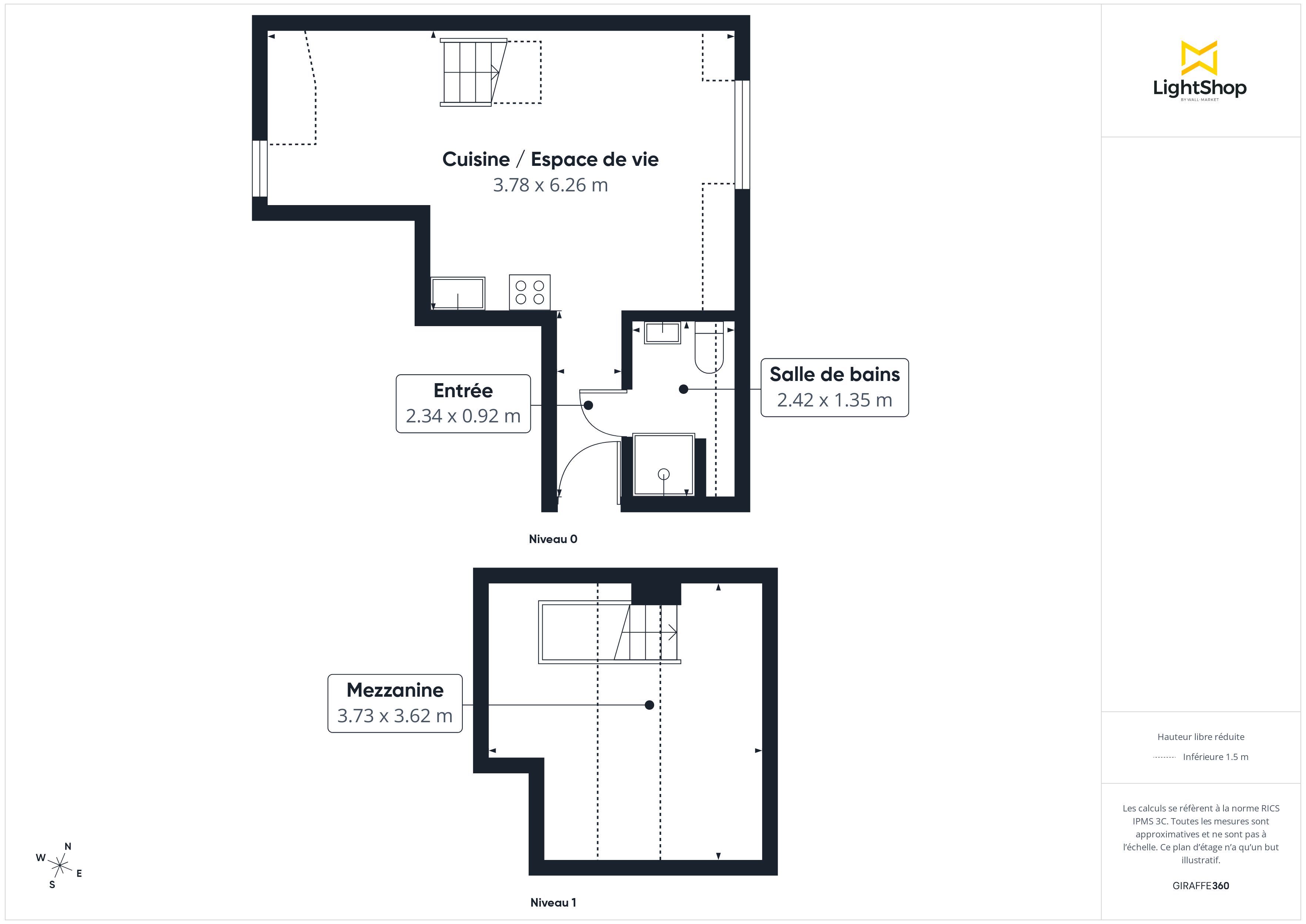 Plan 2D - Appartement 43.0 Montmorency