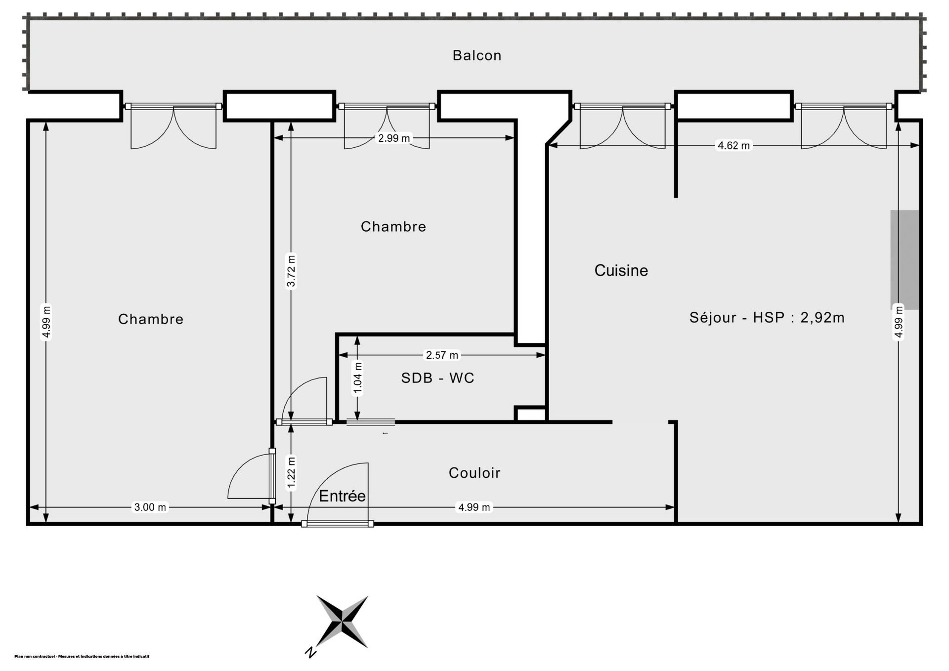 Plan 2D - Appartement 50.0 Paris