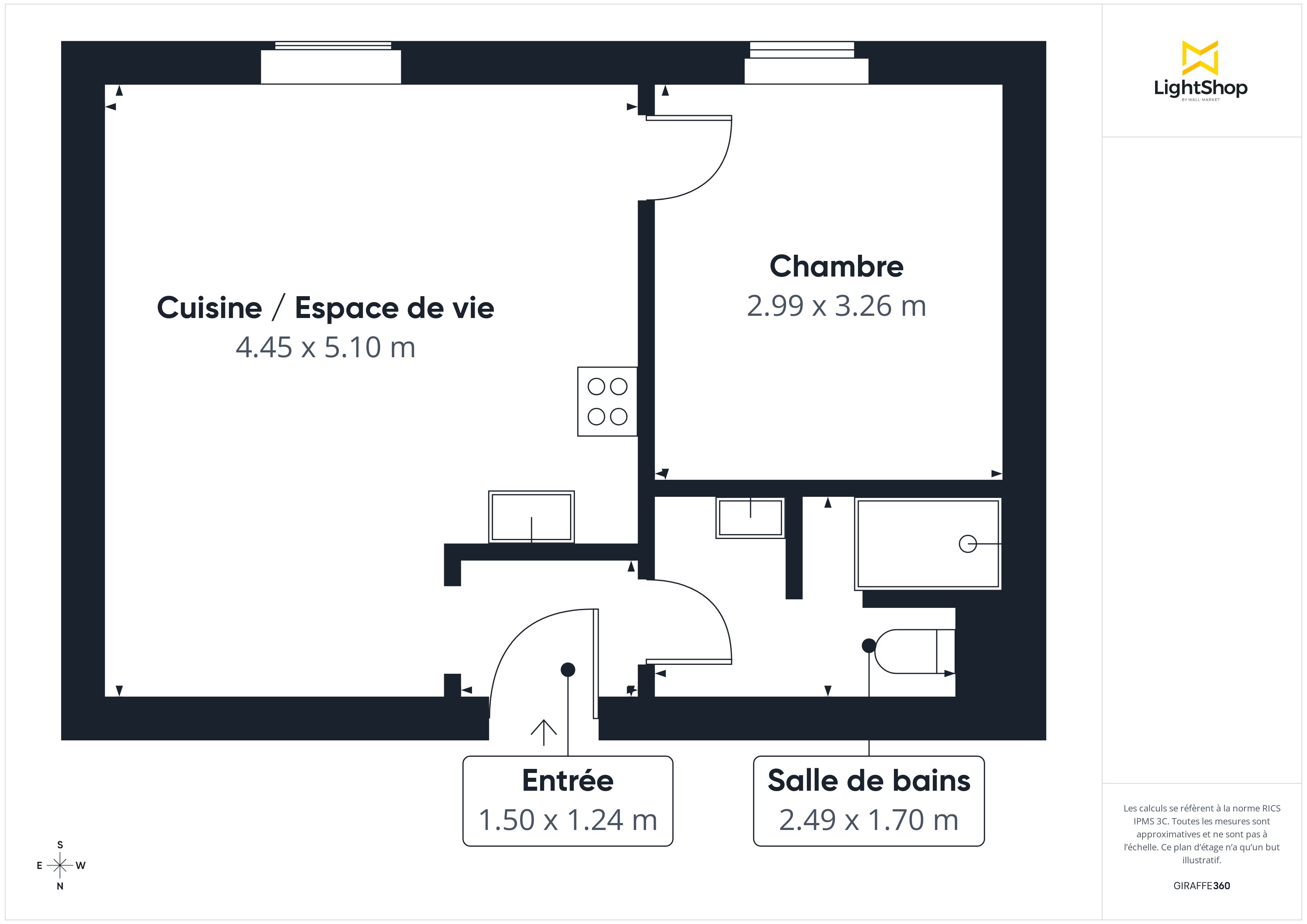 Plan 2D - Appartement 36.58 Nantes