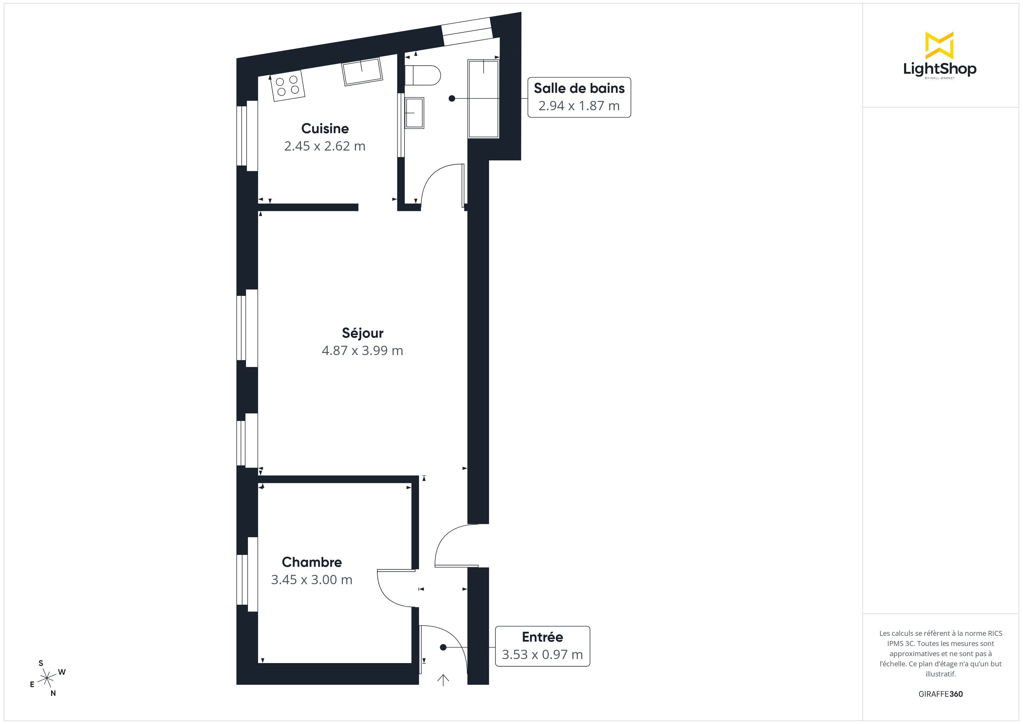 Plan 2D - Appartement 44.8 Nantes