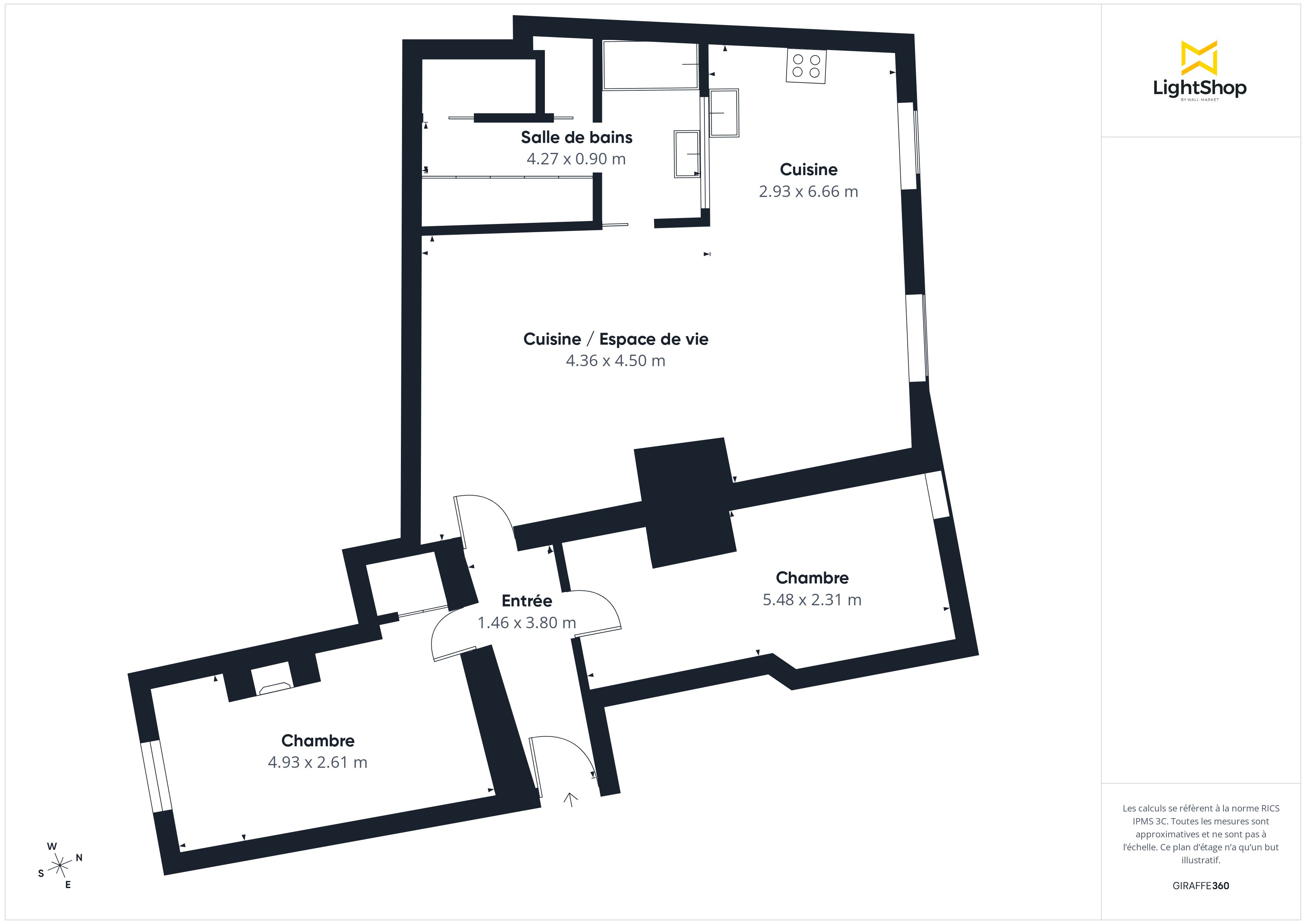 Plan 2D - Appartement 78.0 Bordeaux