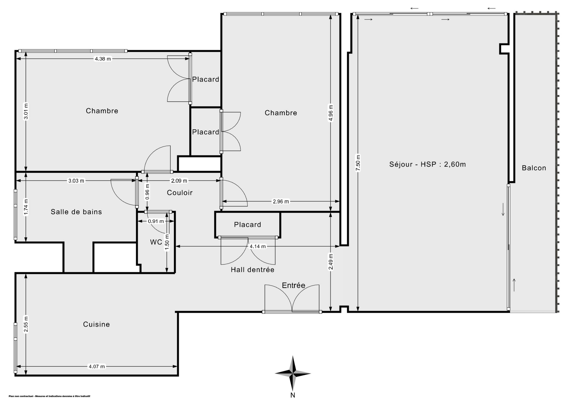 Plan 2D - Appartement 89.0 Paris