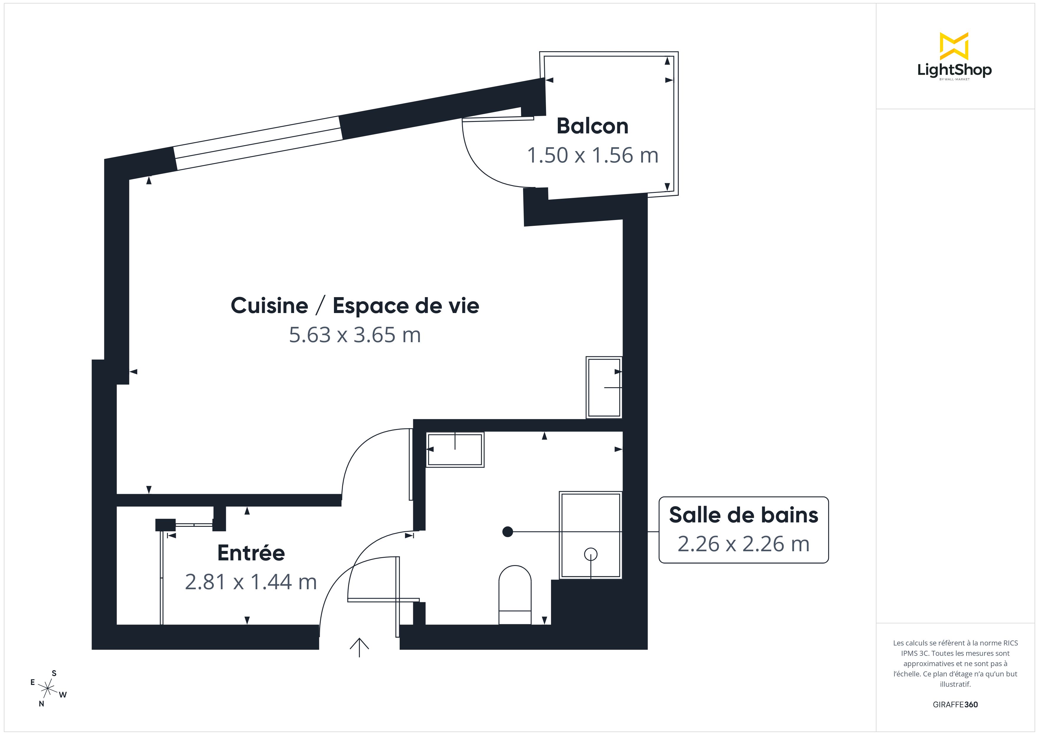 Plan 2D - Appartement 29.5 Gennevilliers