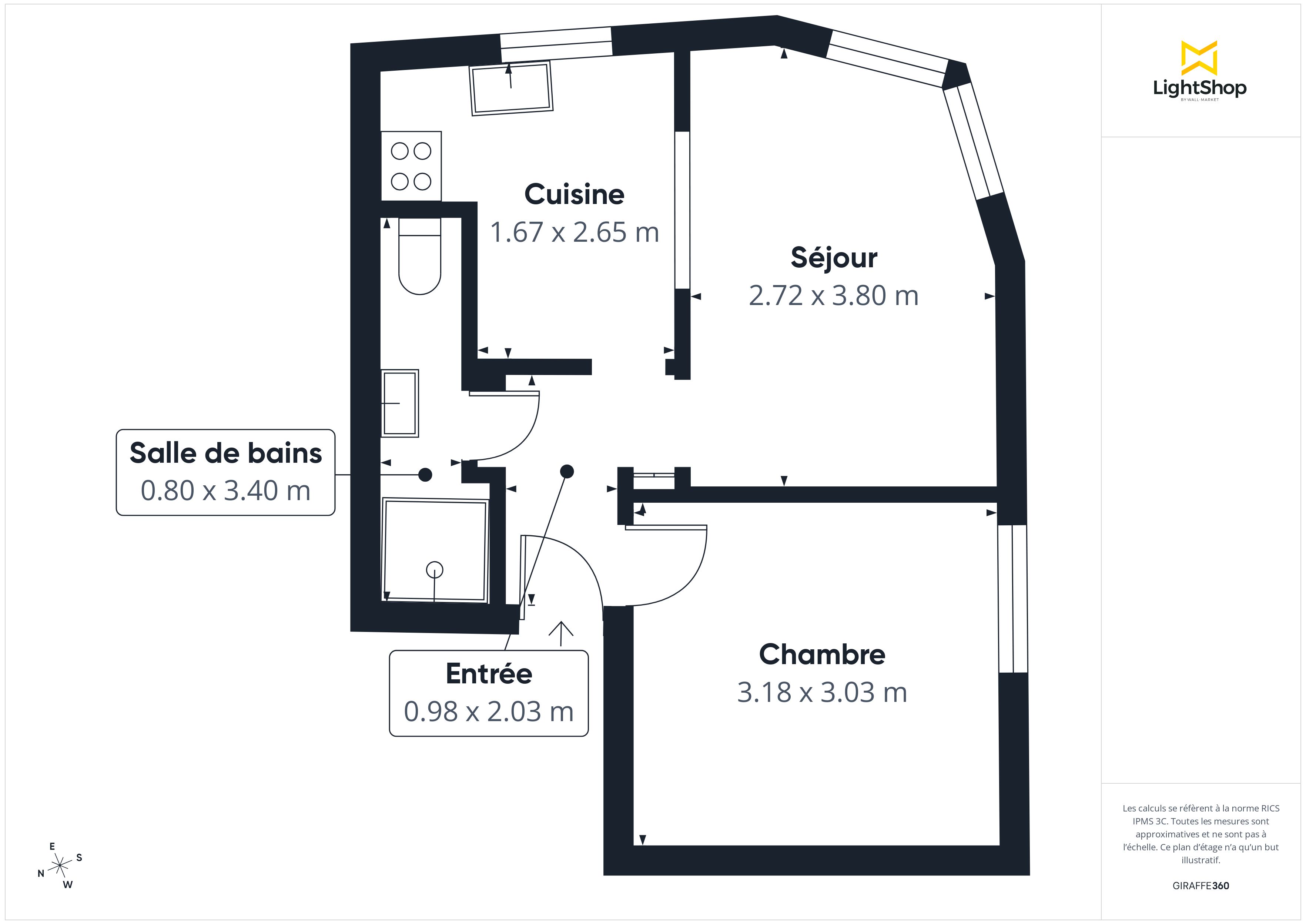 Plan 2D - Appartement 31.13 Montreuil