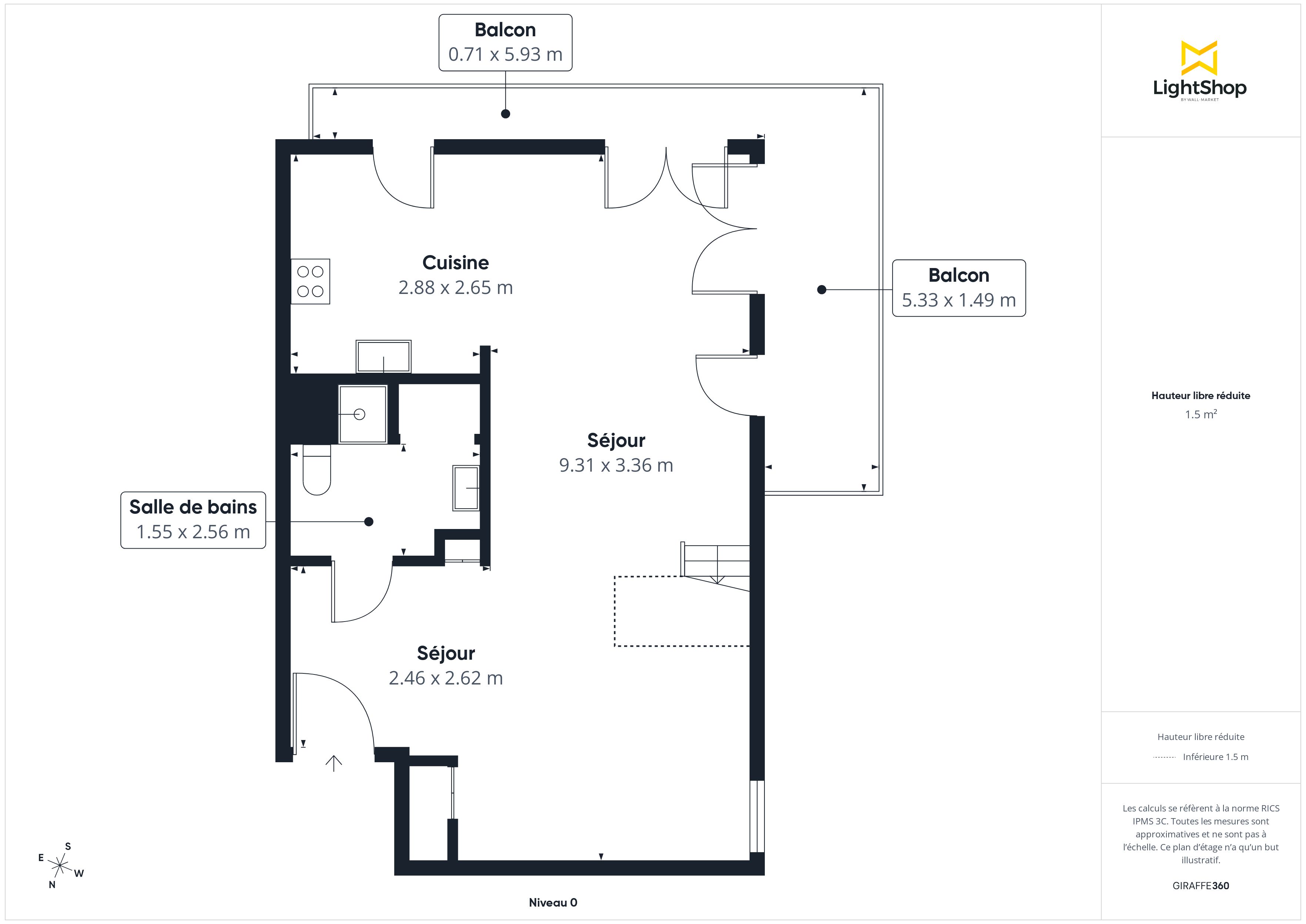 Plan 2D - Appartement 94.12 Romainville