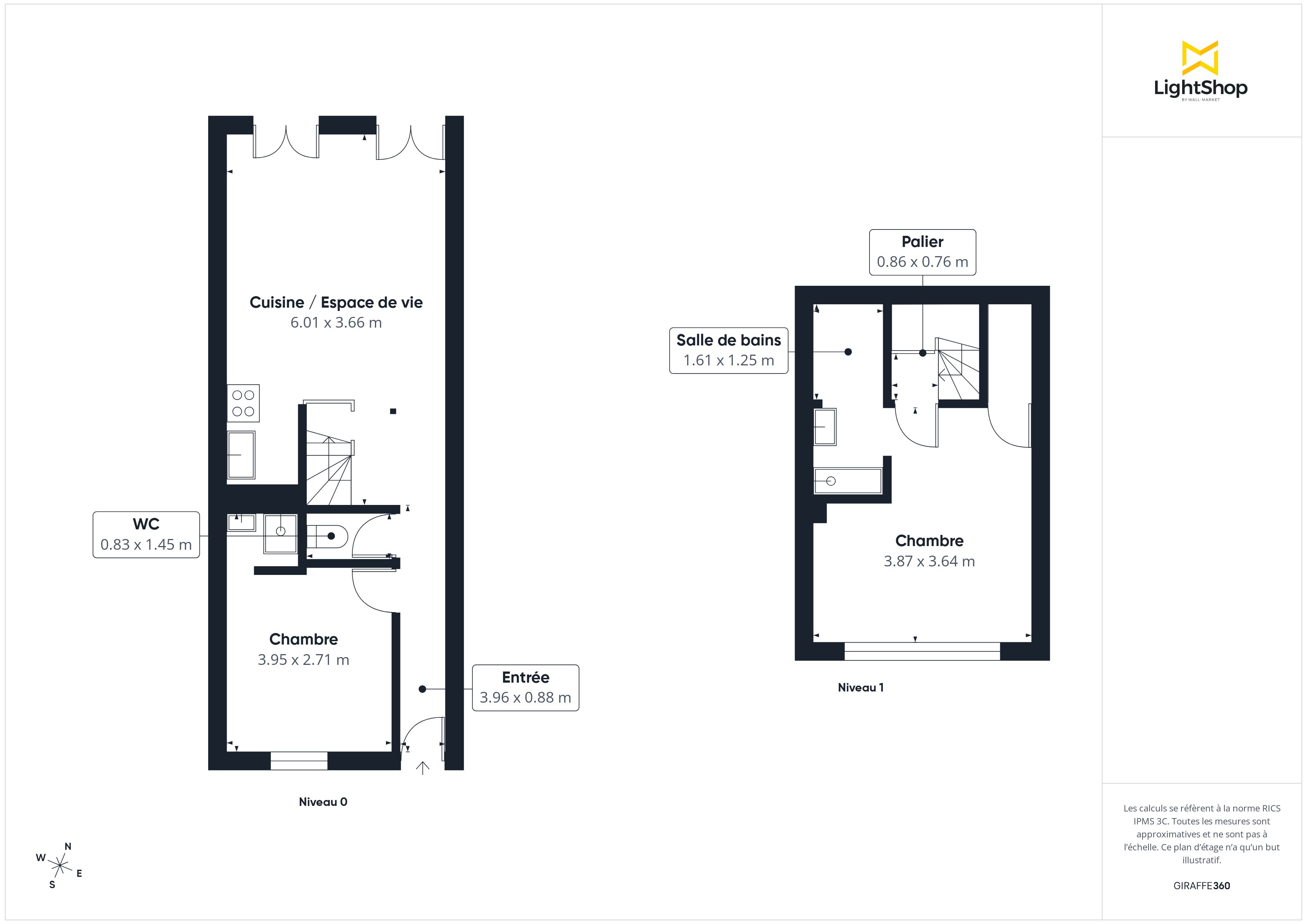 Plan 2D - Appartement 49.0 Bordeaux