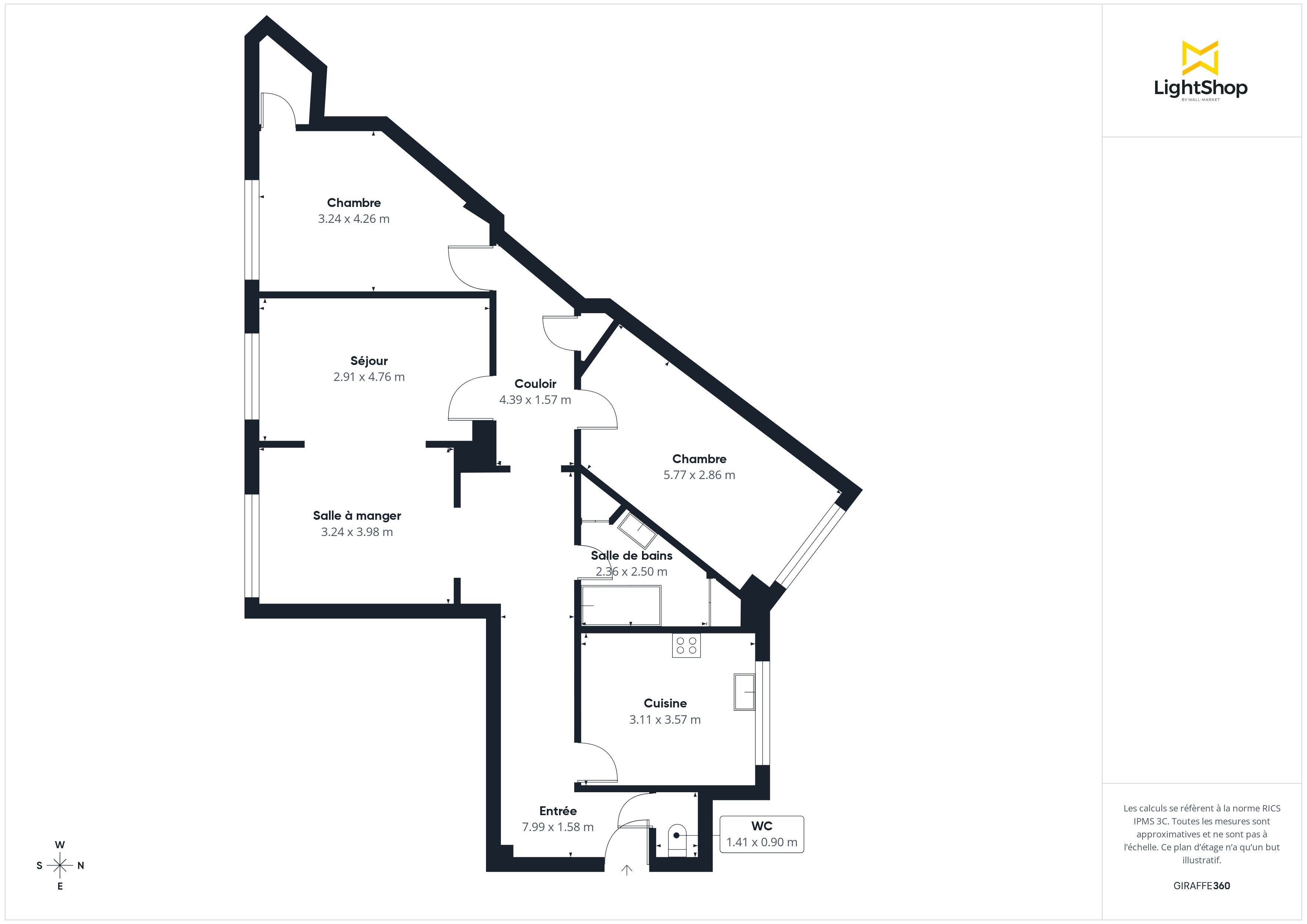 Plan 2D - Appartement 101.08 Lyon