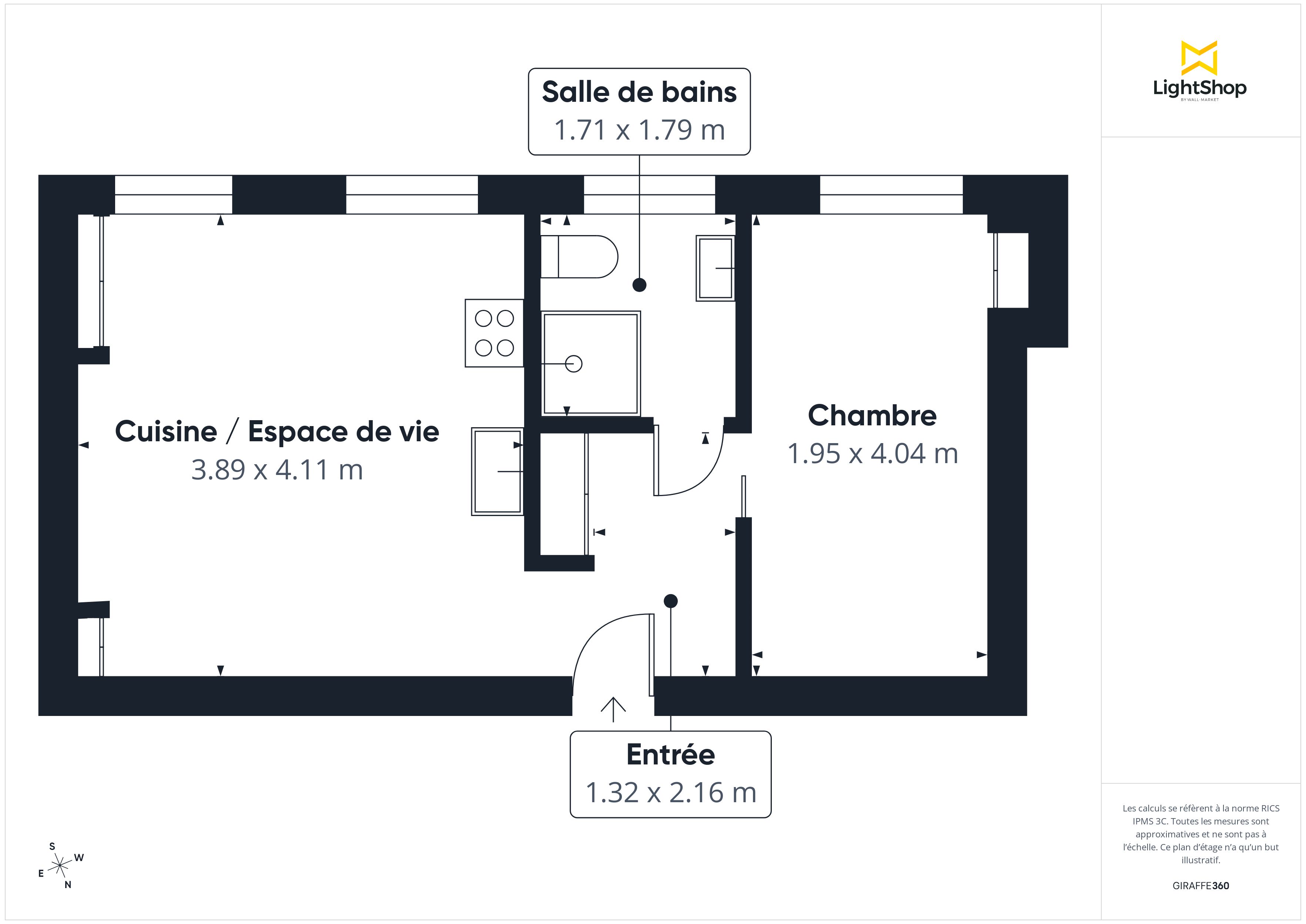Plan 2D - Appartement 32.0 Paris