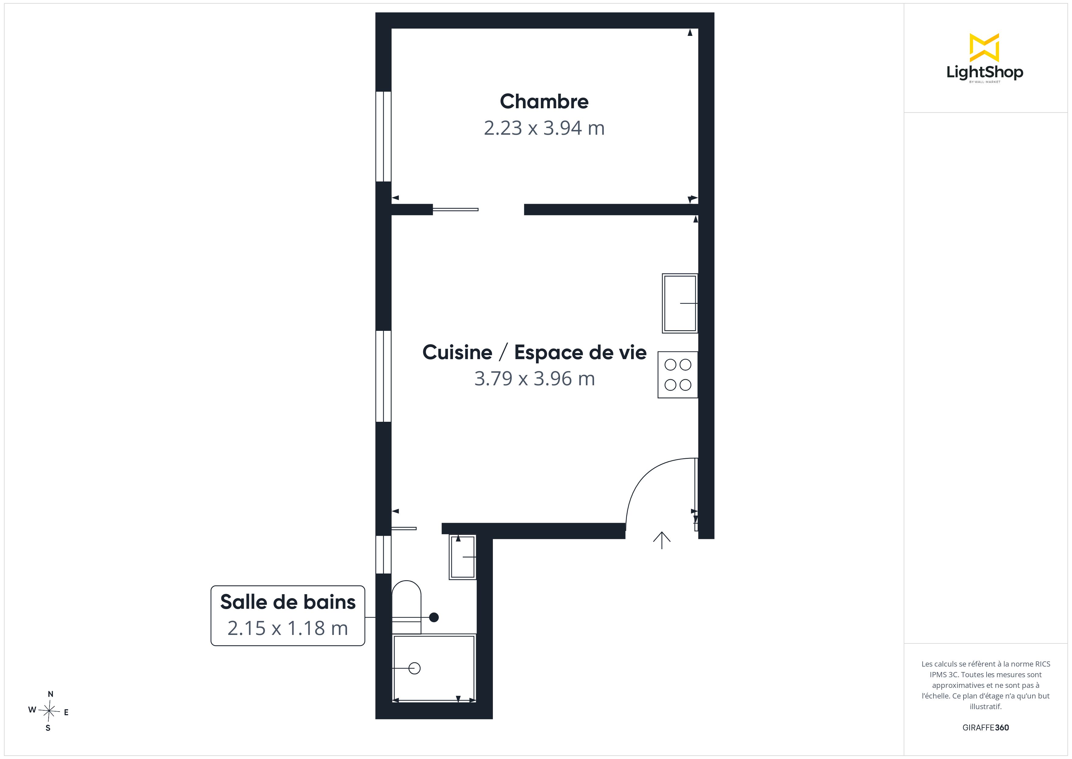 Plan 2D - Appartement 26.0 Vincennes