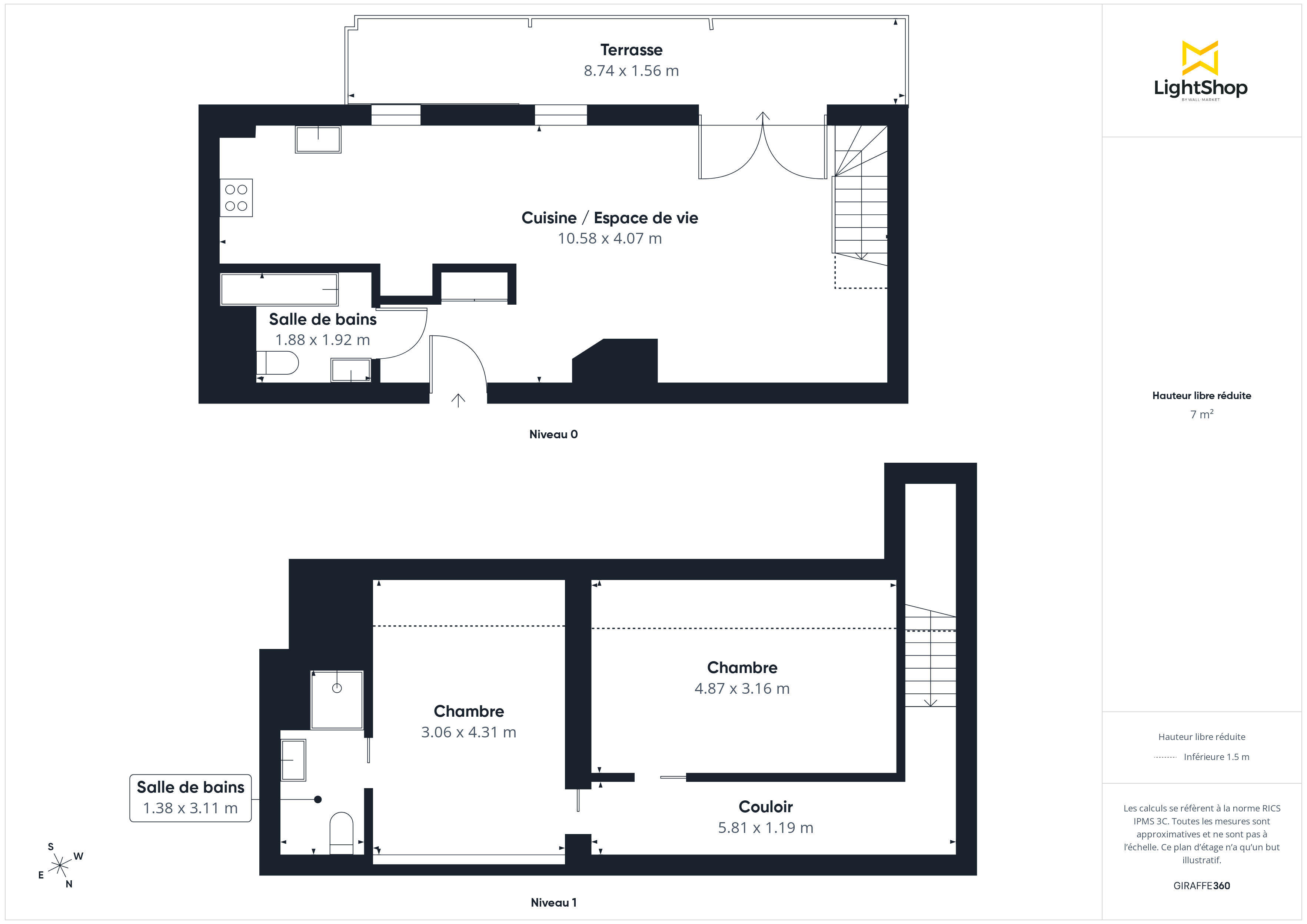 Plan 2D - Duplex 70.32 Nantes