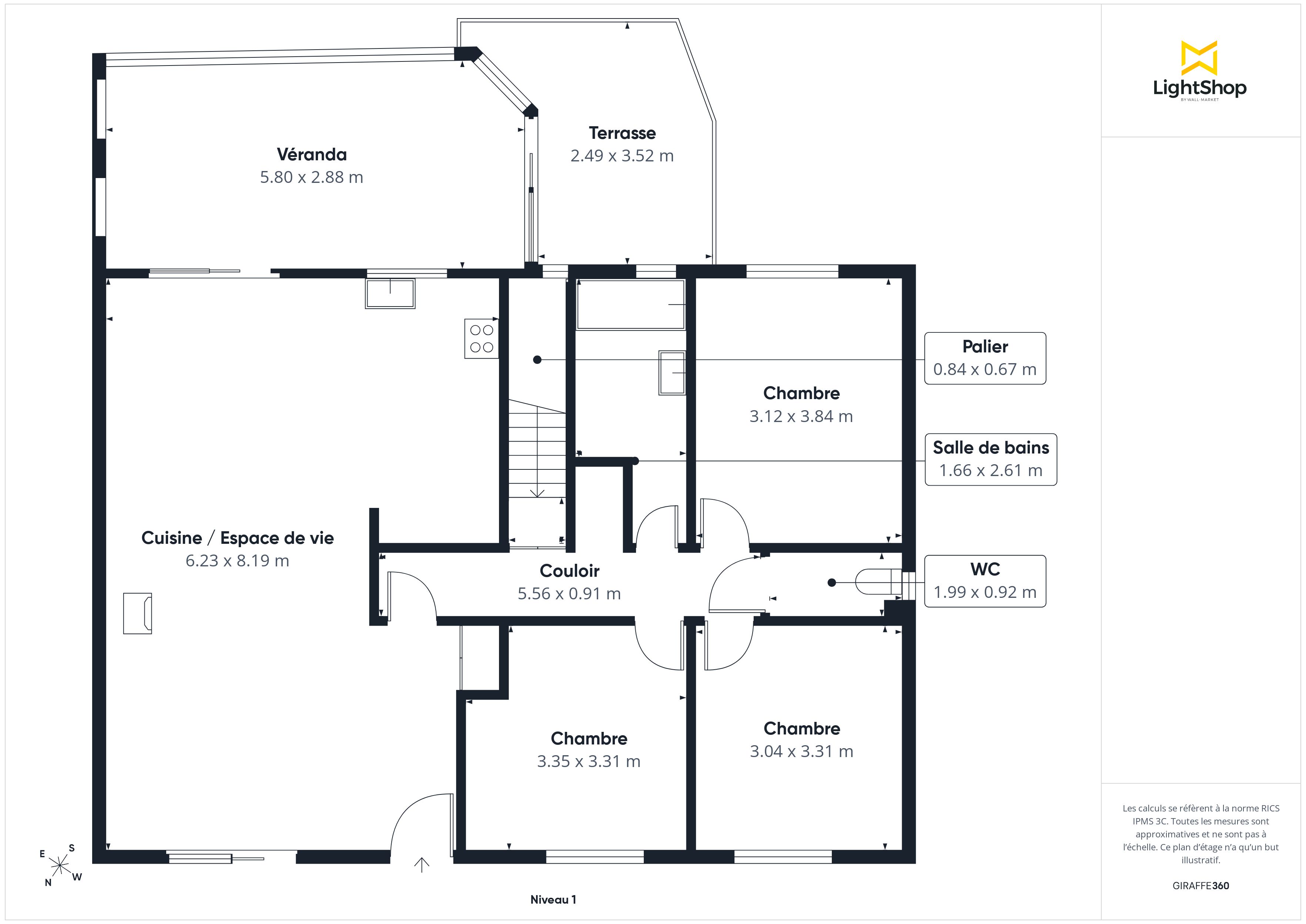 Plan 2D - Maison 100.0 Mauves-sur-Loire