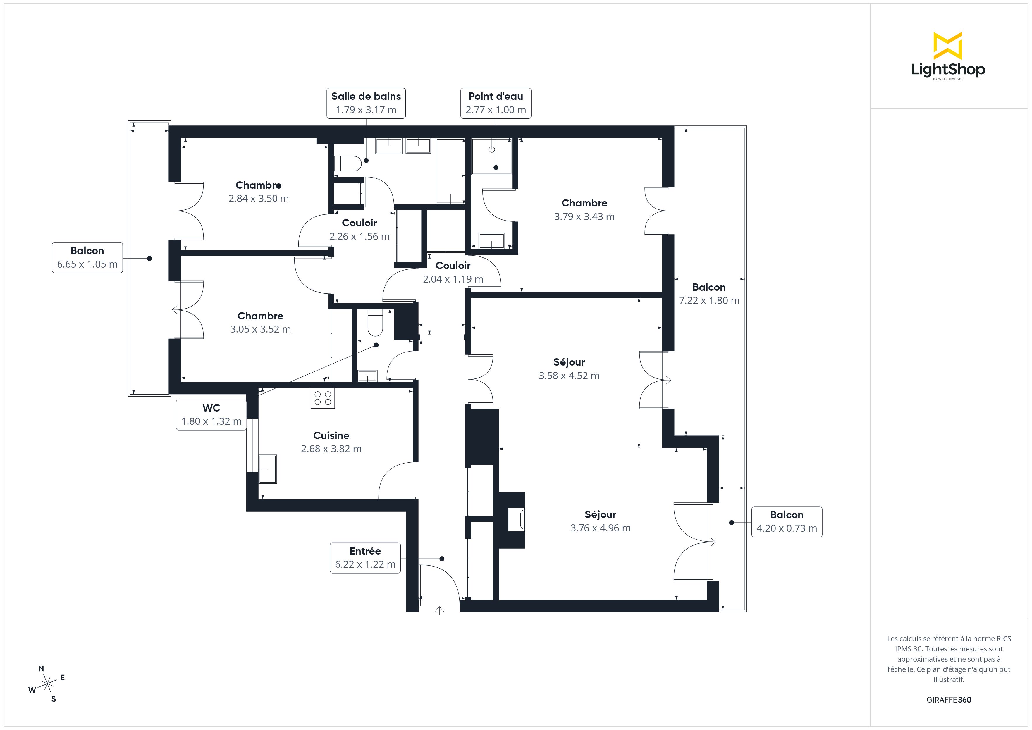 Plan 2D - Appartement 110.0 Bourg-La-Reine