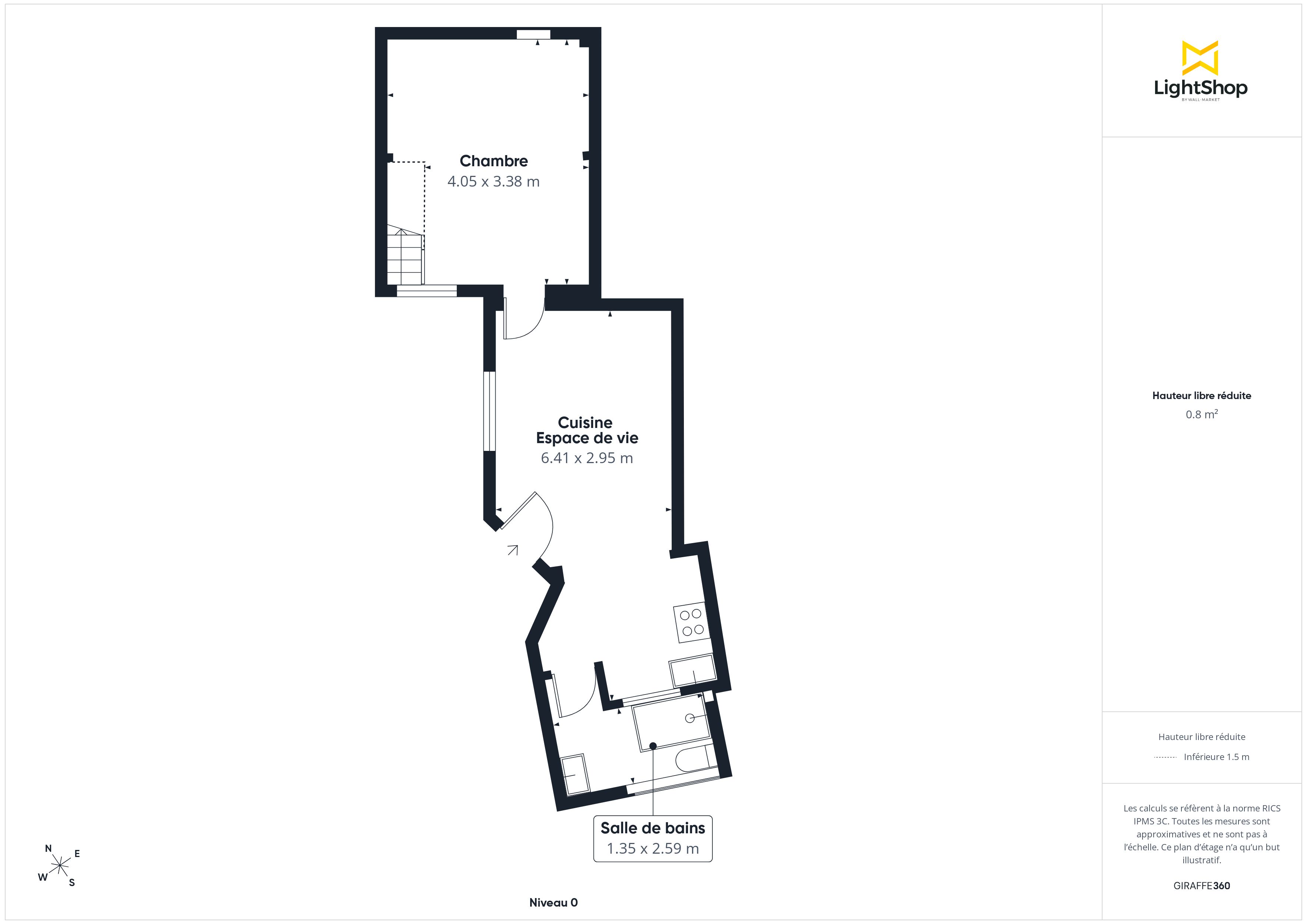 Plan 2D - Appartement 37.0 Paris