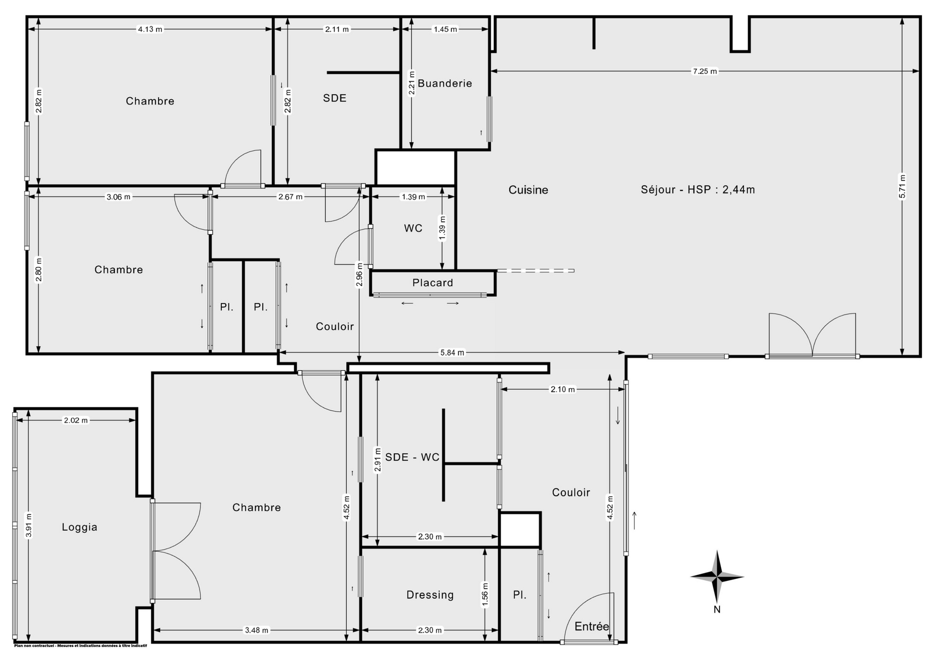 Plan 2D - Appartement 119.45 La Rochelle