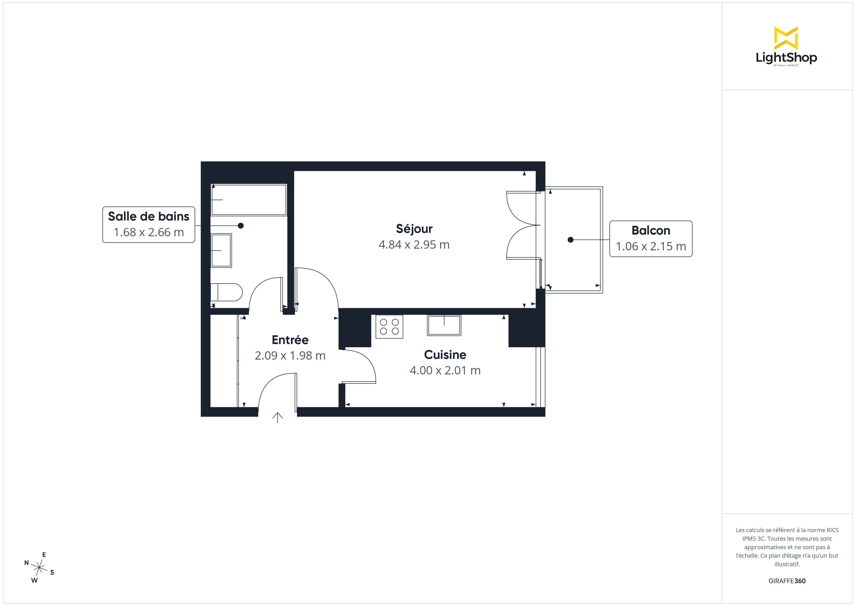 Plan 2D - Appartement 33.0 Saint-Maur-Des-Fossés